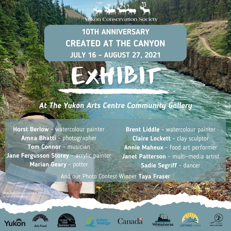 Some amazing work was created by 10 featured artists for the 10th anniversary of Created at the Canyon! 

Come see the final pieces from July 16 to August 27 at @yukonarts 🎨

#YukonCreated10