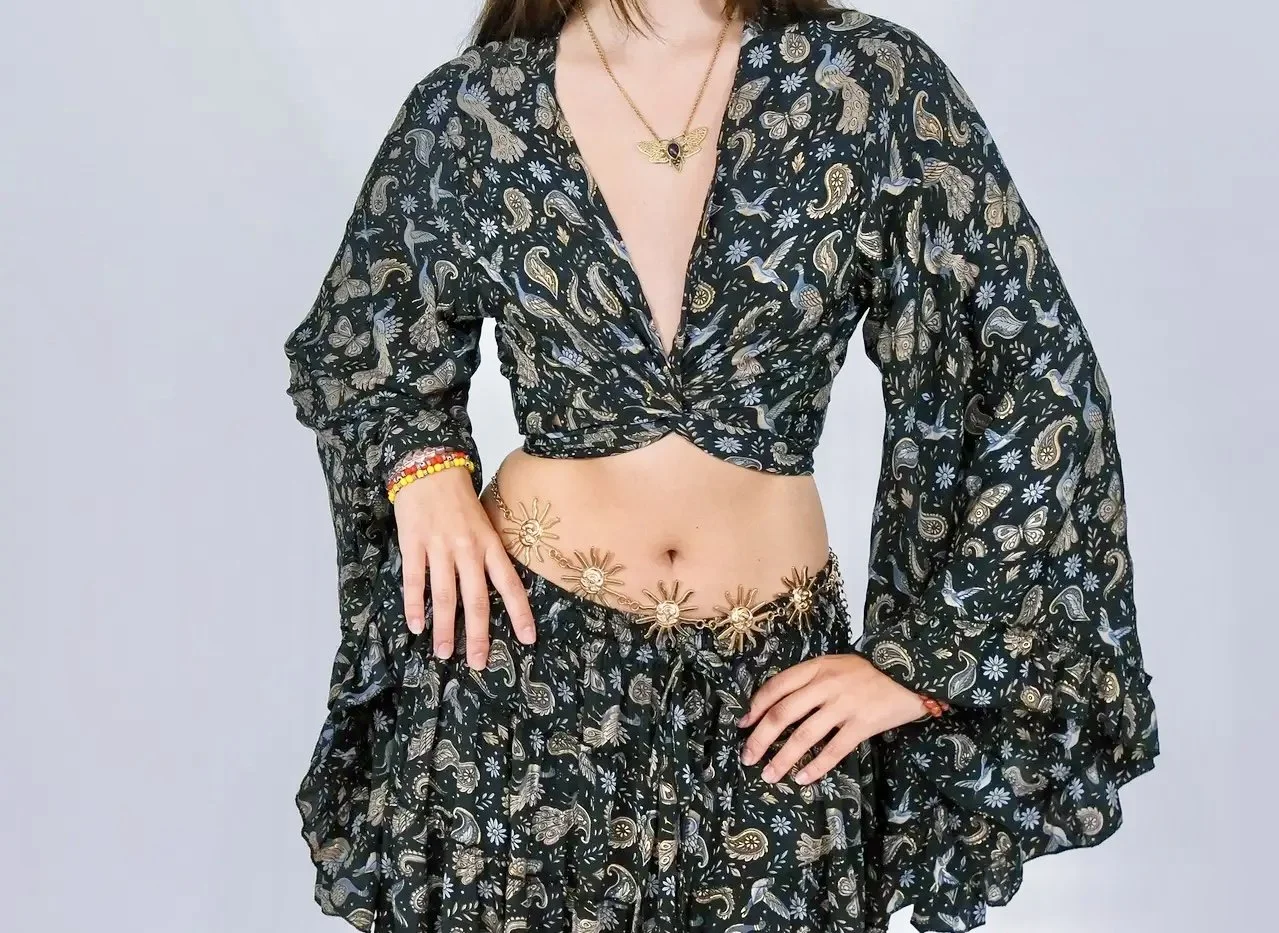 Silk Flowy Skirt Set