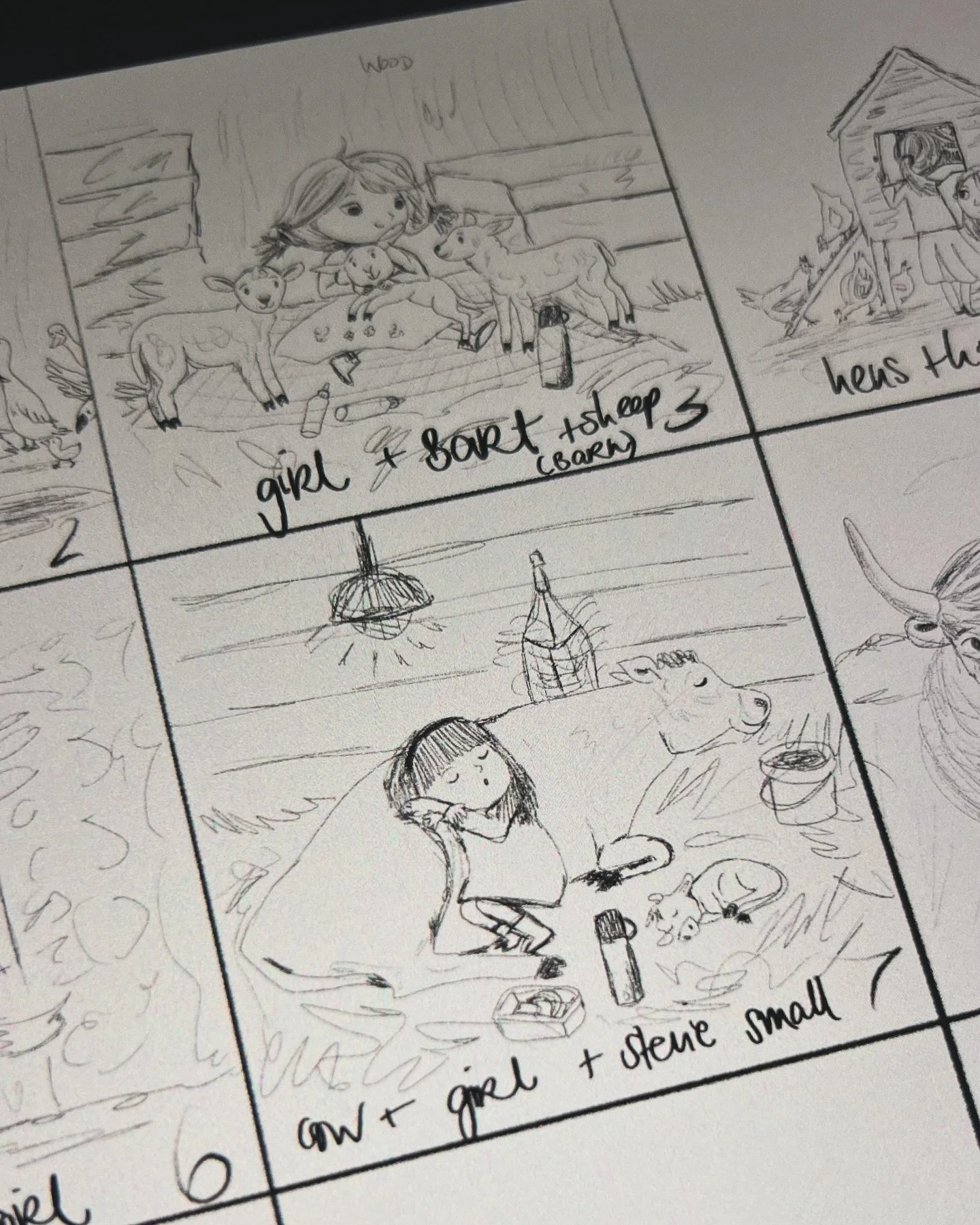 ✨ Sneak peek alert! ✨ 
Here&rsquo;s a sketch for my 2025 Calendar featuring the tiniest star of the farm, little premature Stevie Wonder, along with my favourite hens and cows 🐄🐔. 
It&rsquo;s all about celebrating life&rsquo;s small joys and the ch