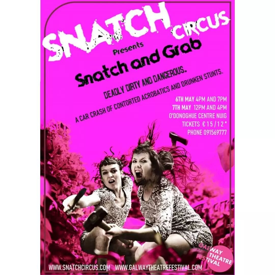 Brand new indoor version of Snatch and Grab. On our way to Gawlay nowww 

.
.
.
@galway_theatre_festival @mishmasherz @angelique_ross  #snatchcircus #galwayireland #galwaytheatrefest #galwayart #galwaycircus #galwaycity #galwaytheatre #feministart