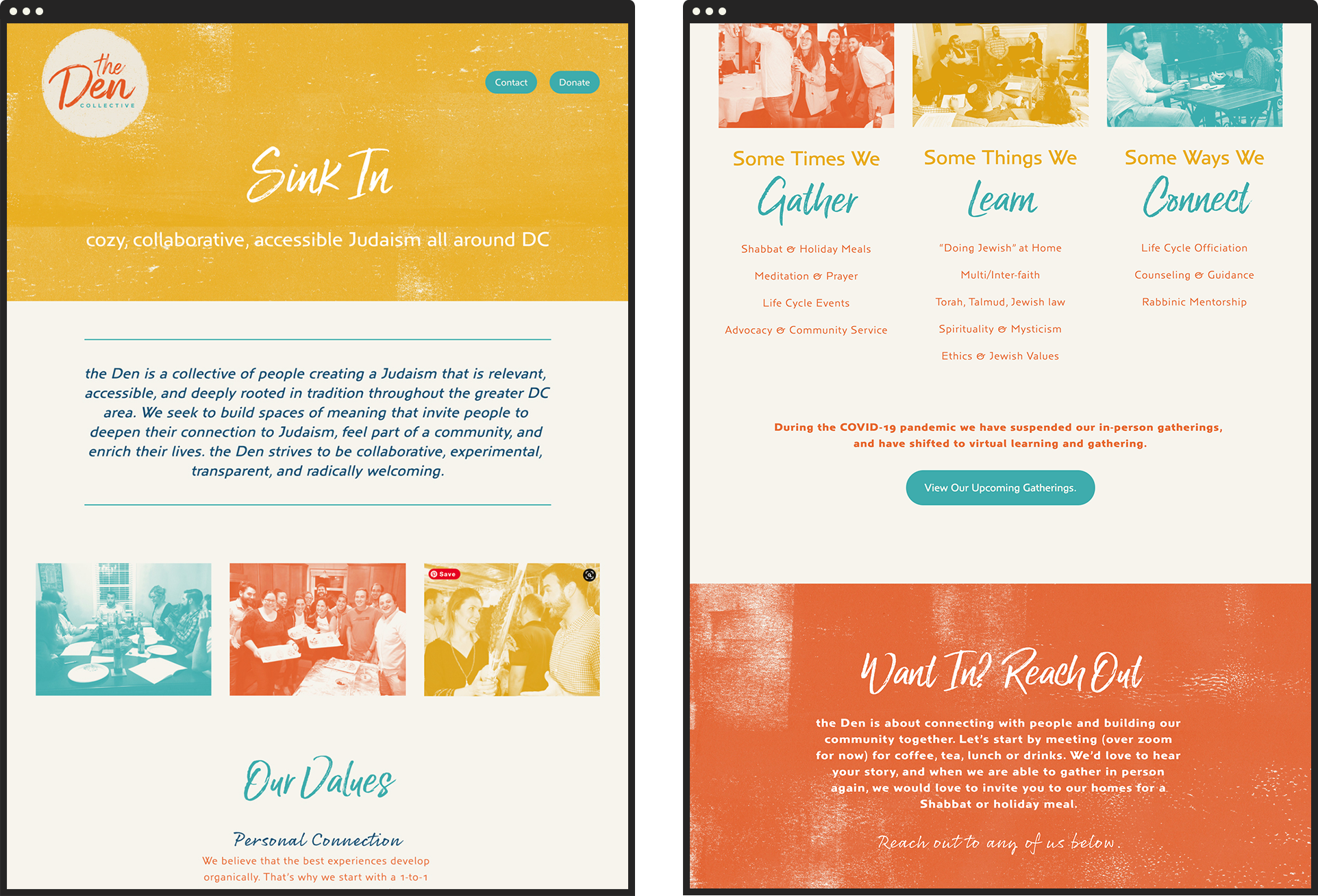 The Den is a collective of people creating a Judaism that is relevant, accessible, and deeply rooted in tradition. I worked with the founders to establish the brand from the ground up, developing a name, a website, and everything in between.