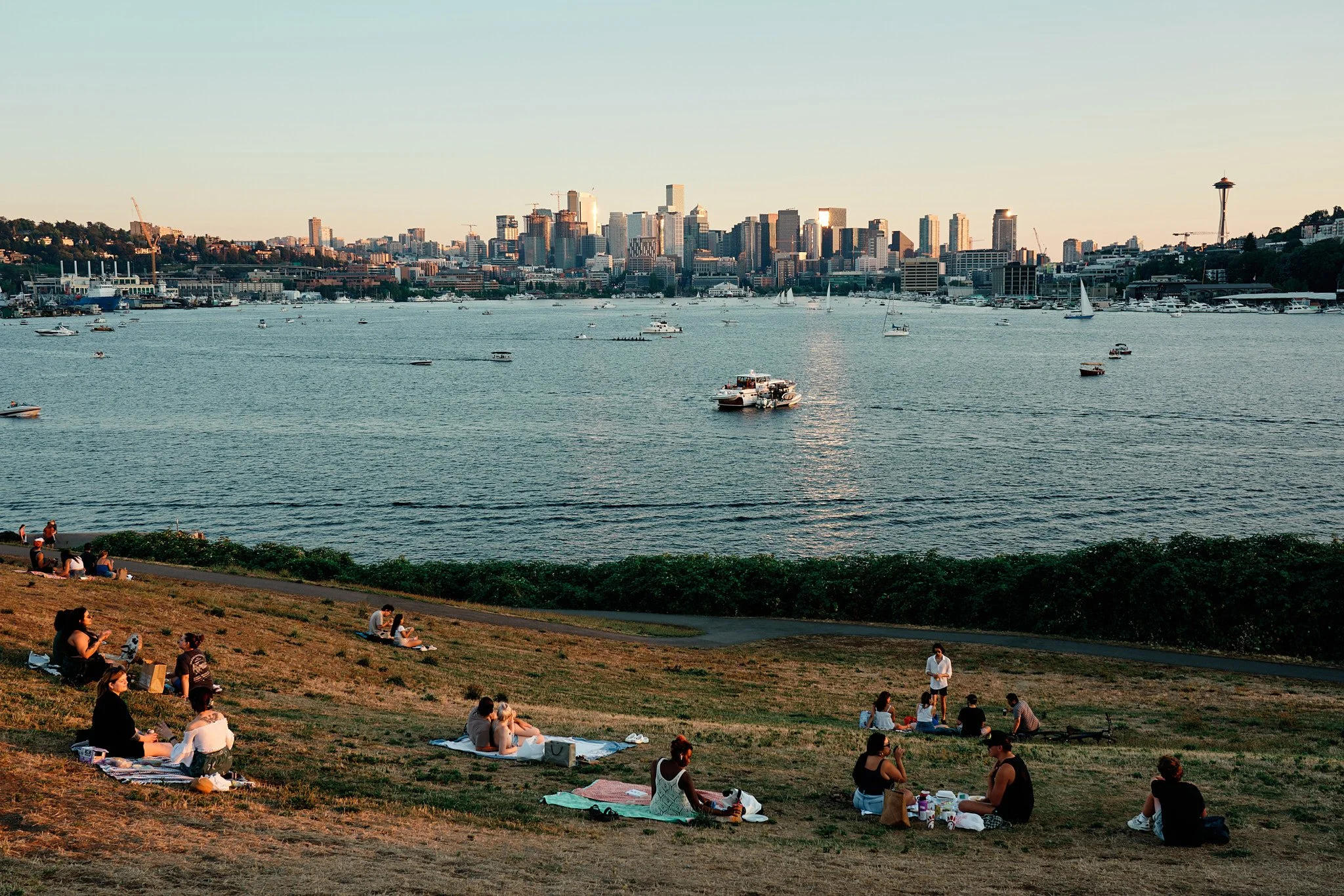 Seattle in the summer at Golden Hour