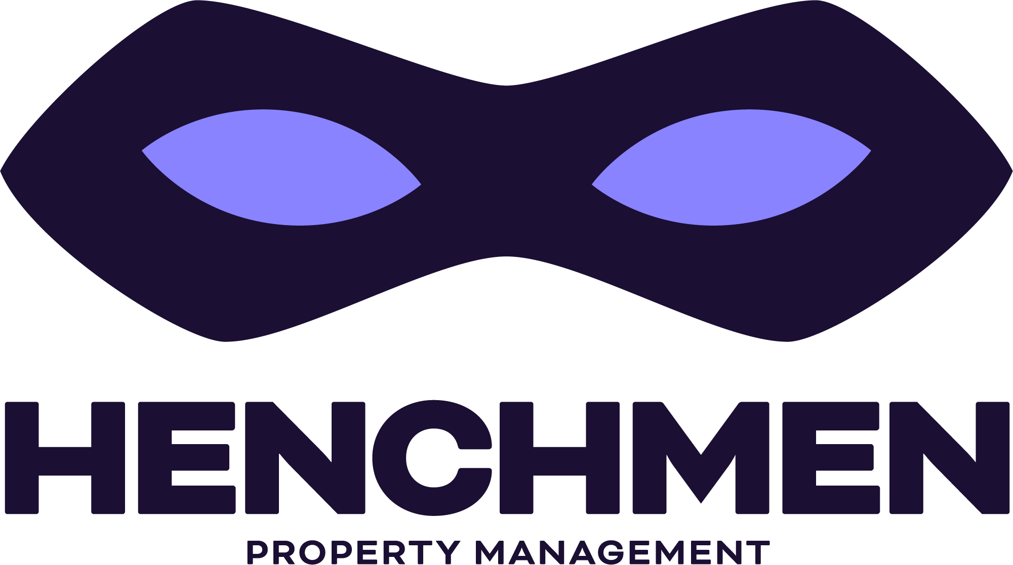 Henchen Property Management logo, featuring a stylized eye symbol in purple shades above the company name.