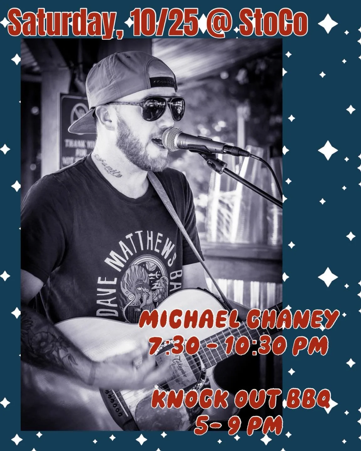 Hello, Saturday!!🎃👻Perfect day for a fall coffee and an Oktoberfest beer! Luckily, we have both!!

Come on by and jam with Michael Chaney Music and delicious Knock Out BBQ! (Have you tried the BBQ and mac &amp; cheese rolls?!!)

Going to be a great