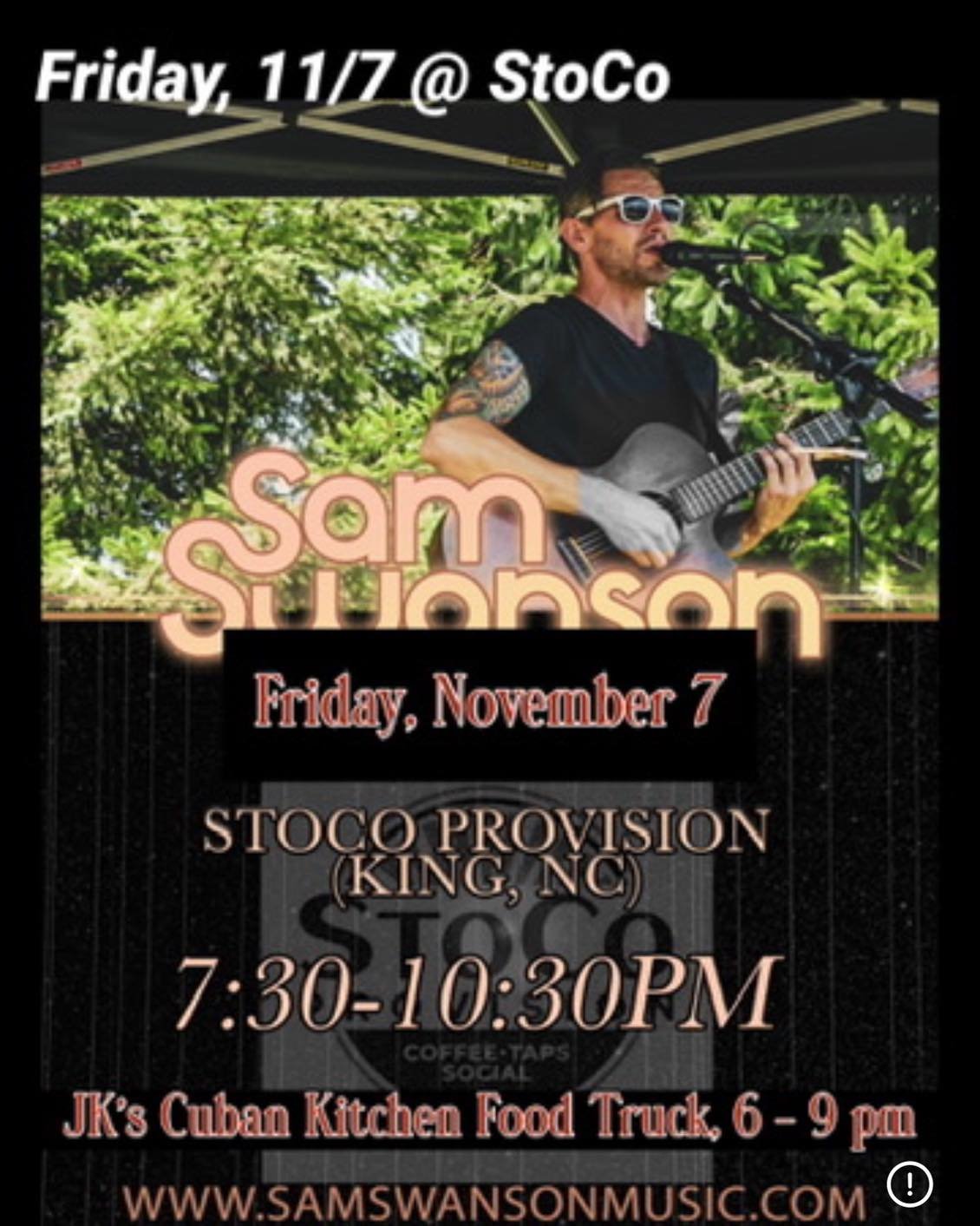 Friday!!! We made it! You deserve a treat today! Stop by and grab one of our November Specials from the coffee bar and then come back tonight for your favorite spirit!

Join us tonight for jam with local friend sam._swanson and delicious JJ's Cuban K