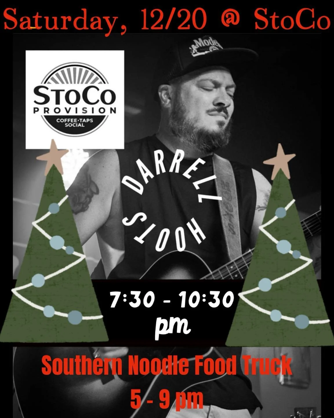 This is it- last Saturday before Christmas!! Come grab a coffee and let&rsquo;s sleigh the day! StoCo gift cards make the perfect gift!!☕️☕️

Saturday night - join us for Darrell Hoots Music at 7:30 and delicious The Southern Noodle at 5 pm. 

Going 