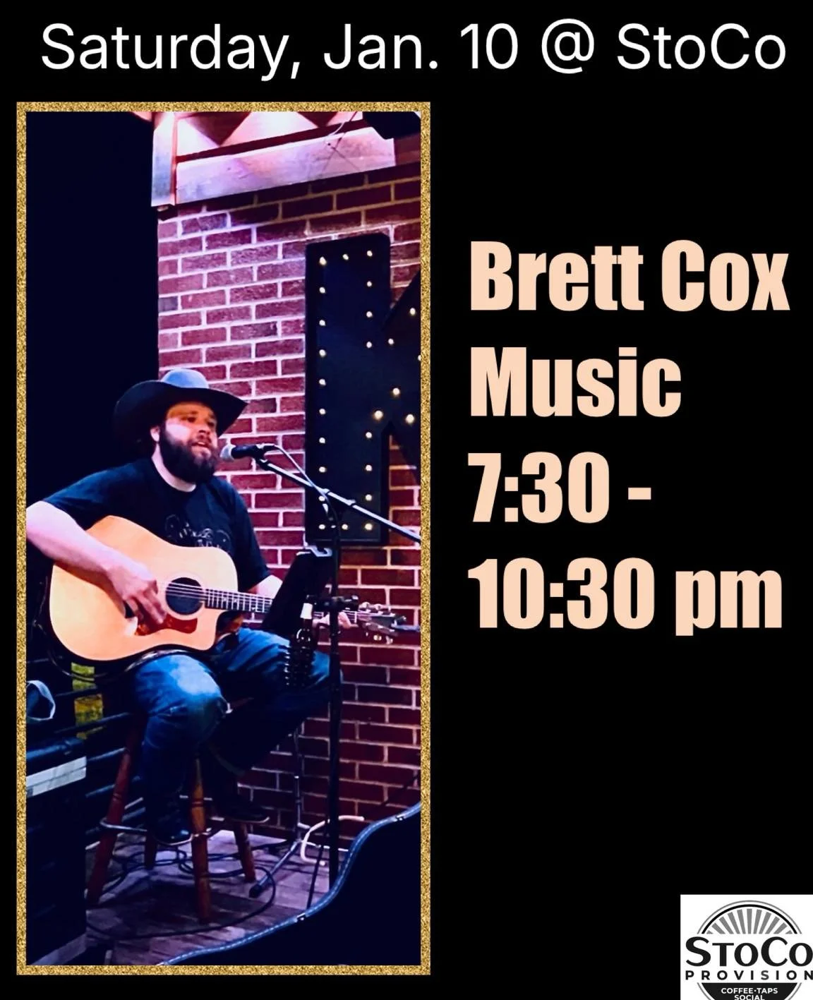 It&rsquo;s a soggy Saturday, but it&rsquo;s dry and cozy at StoCo! Stop in for a delicious coffee today and then make plans to join us tonight for the talented Brett Cox Music! Bring your favorite take out and join us at 7:30 pm. 

See ya soon! ☕️🍺?