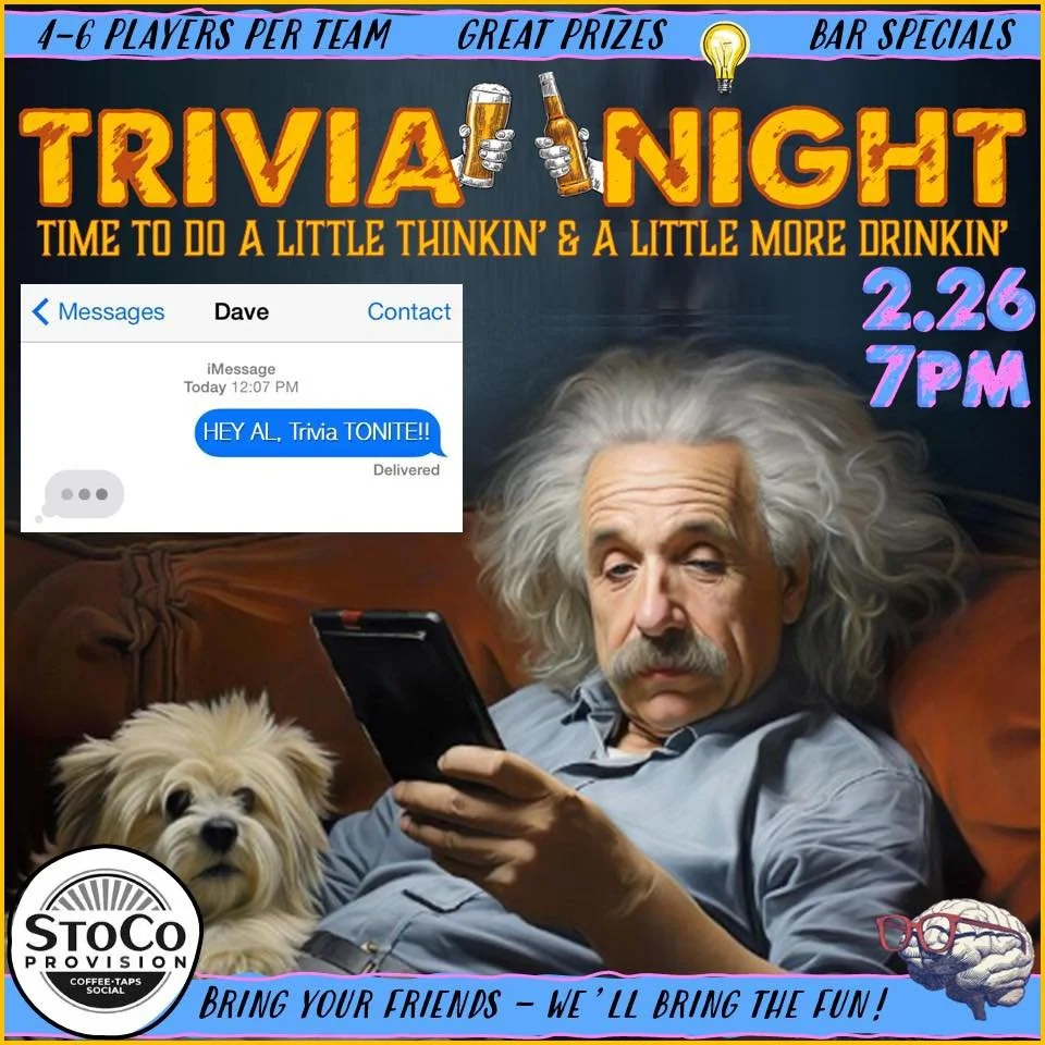 ⁉️Thursday!! Trivia Night!! Come on out and join the fun, win prizes and drink special drinks!!

The last few days of our February Coffee Features are here! Get &lsquo;em while they&rsquo;re hot!!☕️❤️