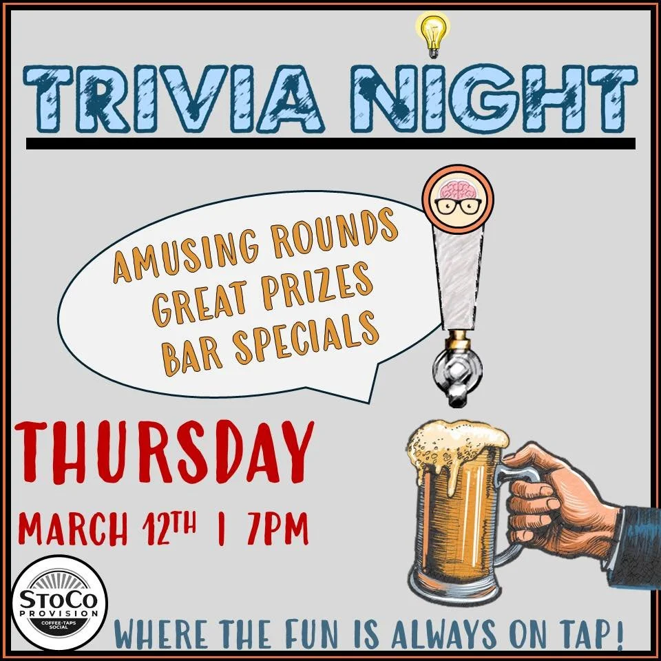 ⁉️Thursday!! Trivia Night! Perfect day for a little game and cold beverage!! Come on out!!🍻