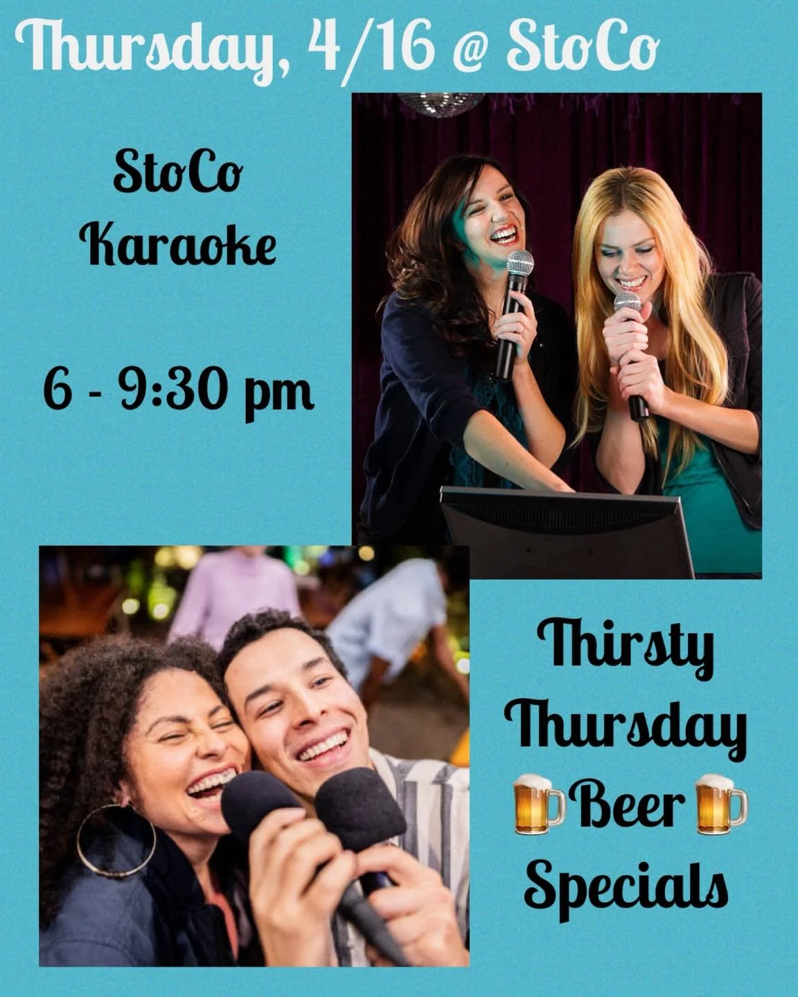 One beautiful weekend coming right up!☀️🔥 Cool off with us!

🎤Thursday, 4/16: Karaoke Night
🎸Friday, 4/17: flipwalker1 - Seth Walker jamming and Drift Along Pizza Co. for dinner
🎉Saturday, 4/18: Youth Maker Market and Vice Cream
🎸Saturday evenin
