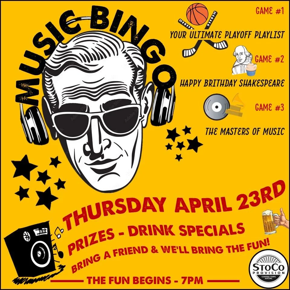 One amazing weekend coming right up!!🔥🔥

🎵Thursday, 4/23: Music Bingo!!
🎸Friday, 4/24: Chad and Dom Live and Cousin Eddie's Sauce &amp; Food Truck
🎉Saturday, 4/25: Meet Me on Main!! We will have the StoCo Pickers and Michael Chaney Music on the 