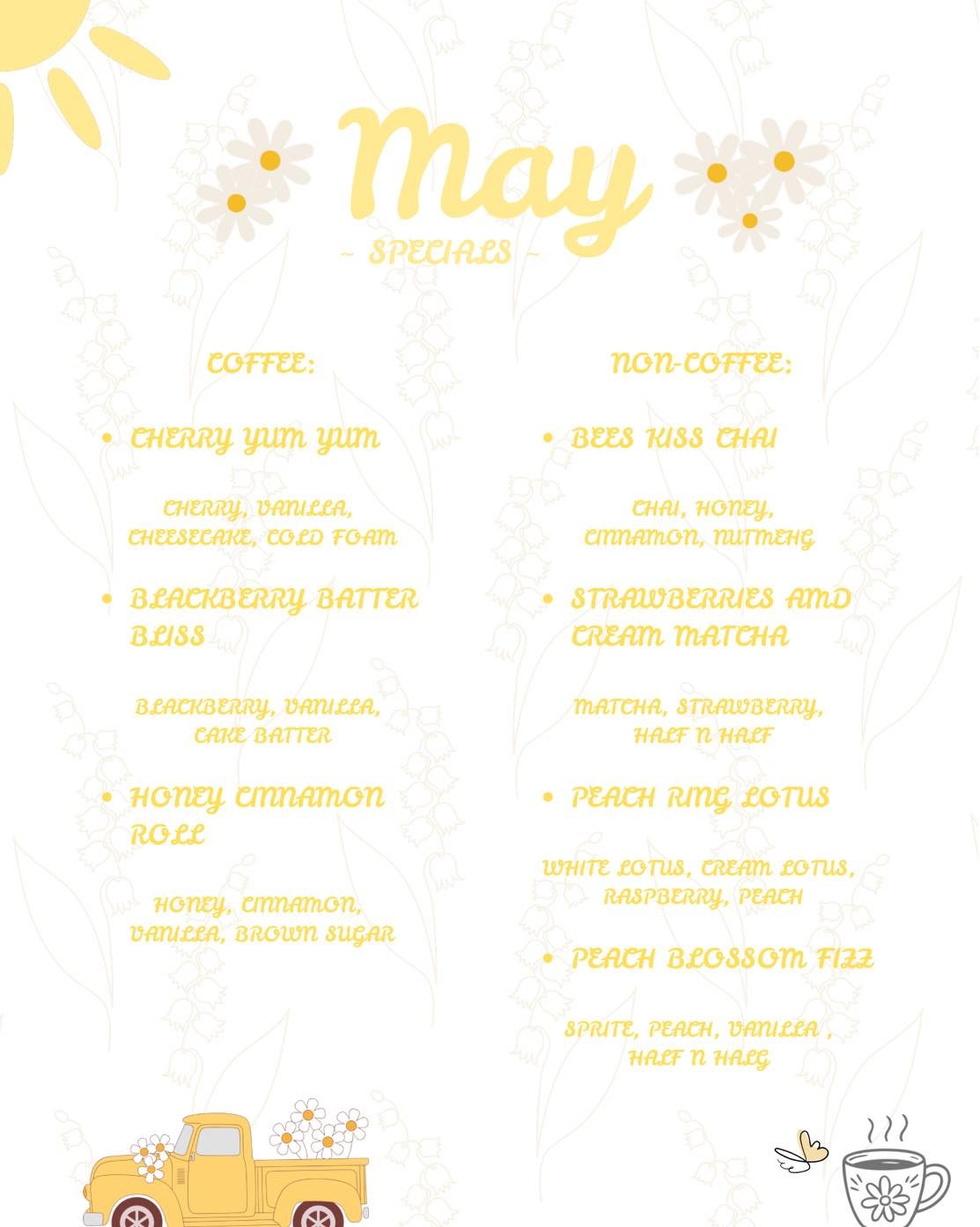 🎉Friyaay!!!! Let&rsquo;s celebrate the weekend with a new coffee flavor (try our May coffee specials) and your favorite cold beverages!!

Come sip and enjoy great music with local fave, dalton_allen_music and dinner with @Rolling Lunchbox

Cheers to