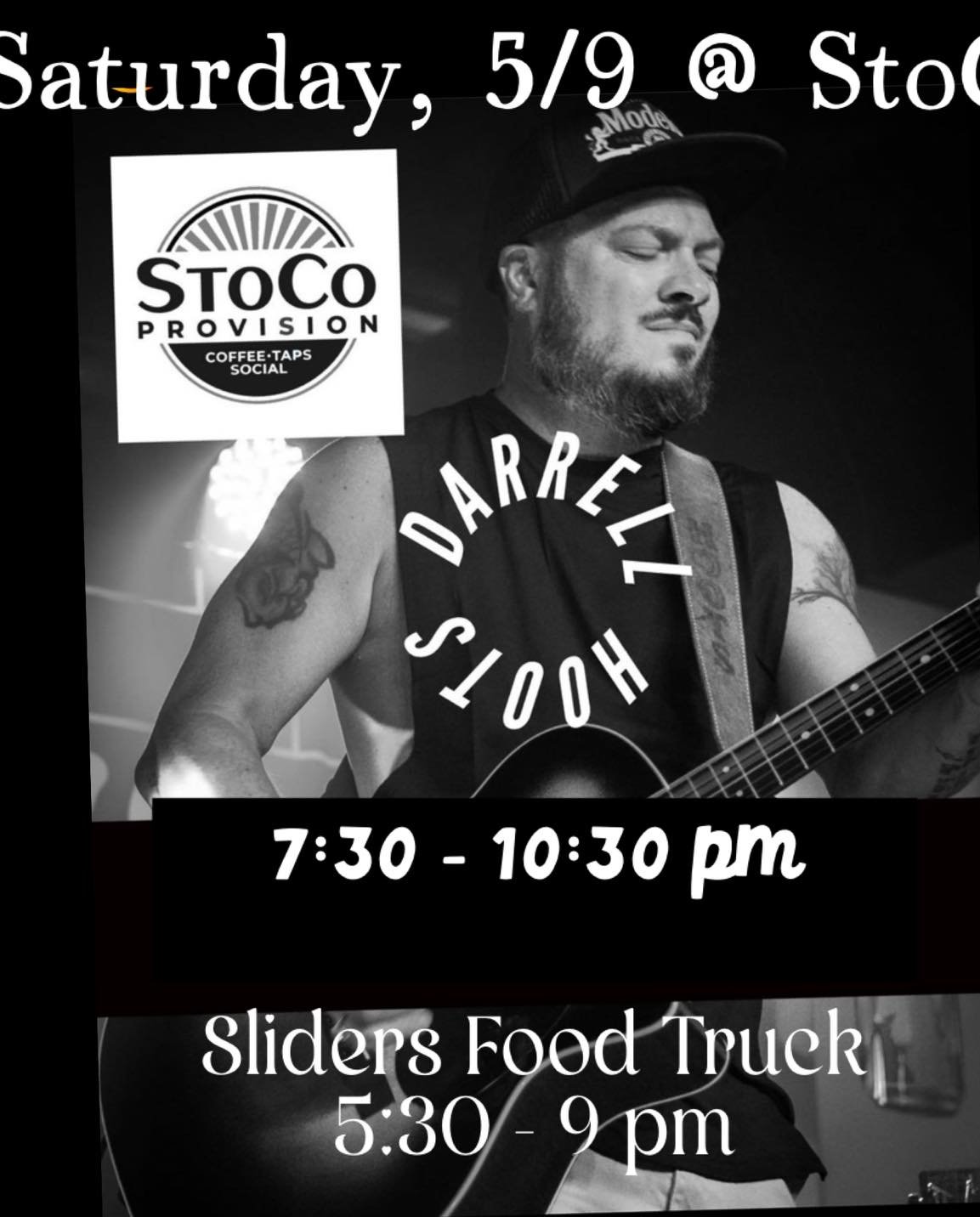 Sweet Saturday!!! Join us tonight and jam with our friend Darrell Hoots Music and delicious dinner with sliders food truck.

Going to be a blast!! Can&rsquo;t wait to see you!🍻🎉