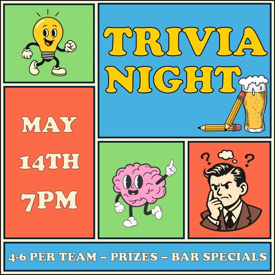 This weekend is going to be 🔥🔥! Join us for coffee, cocktails, great music, delicious food and good times! 

⁉️Thursday, 5/14: Trivia Night
🎤Friday, 5/15: Karaoke Night and Butts "N" Stuff BBQ
🎸Saturday, 5/16: The Travelers and  Drift A
