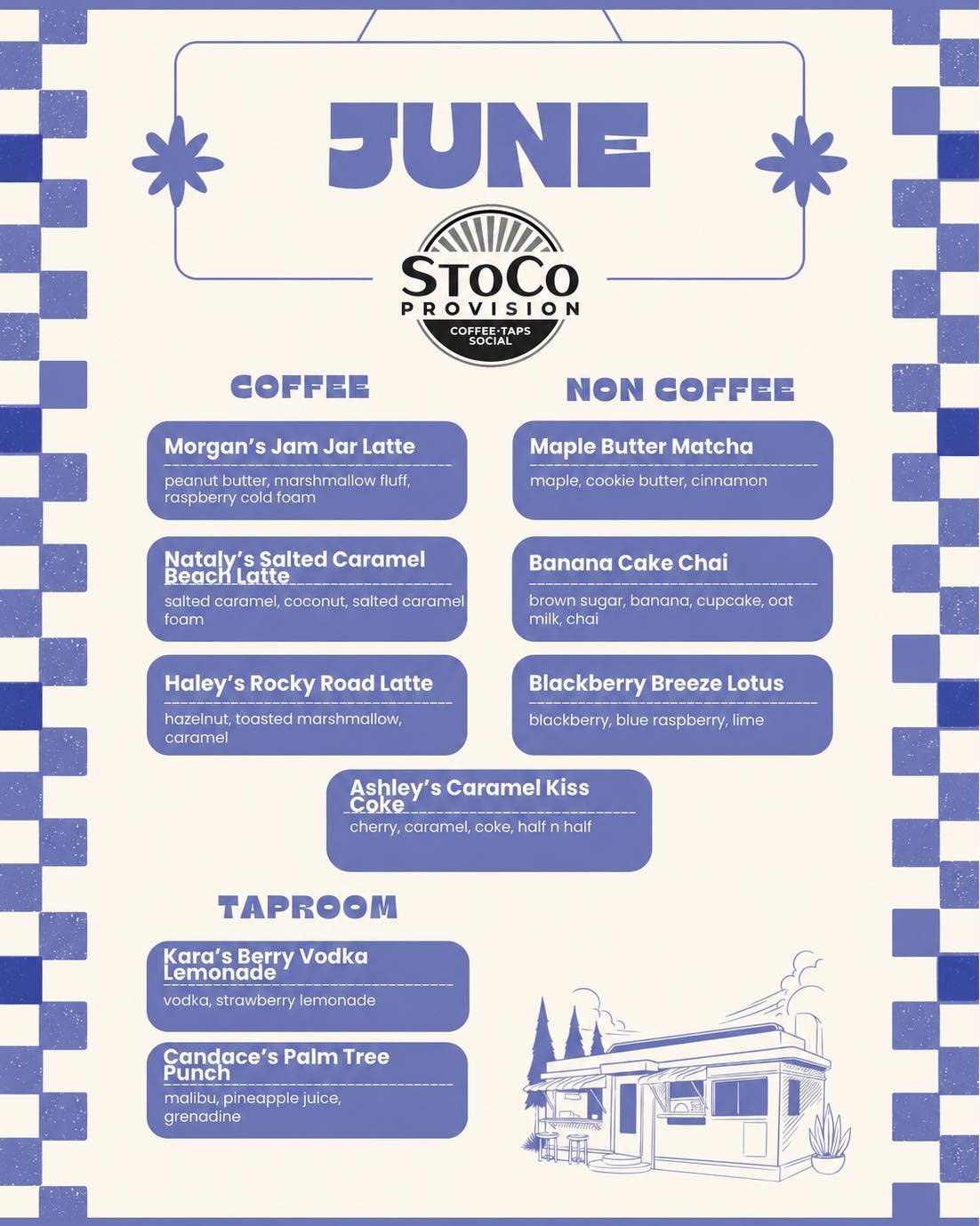 Hello, June!!!😎☀️☀️ Join us this month for new coffee flavors, music and fun!!
