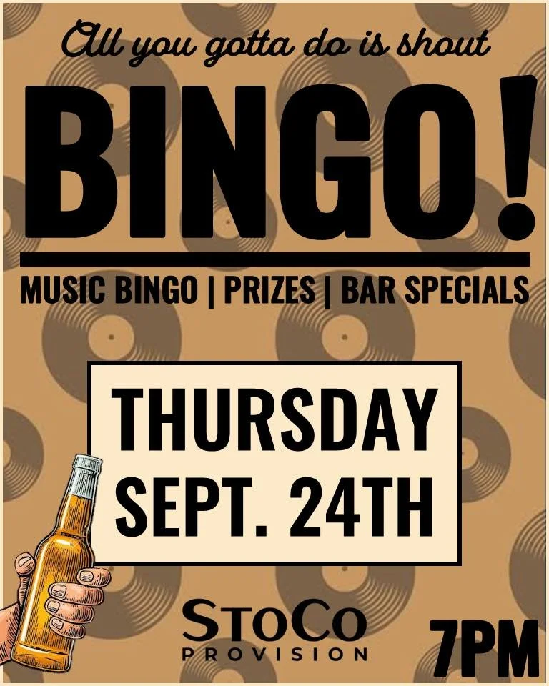 Thursday!! music Bingo is back! Join us for the fun! First round starts at 7 pm. See you soon!!🍻🎉