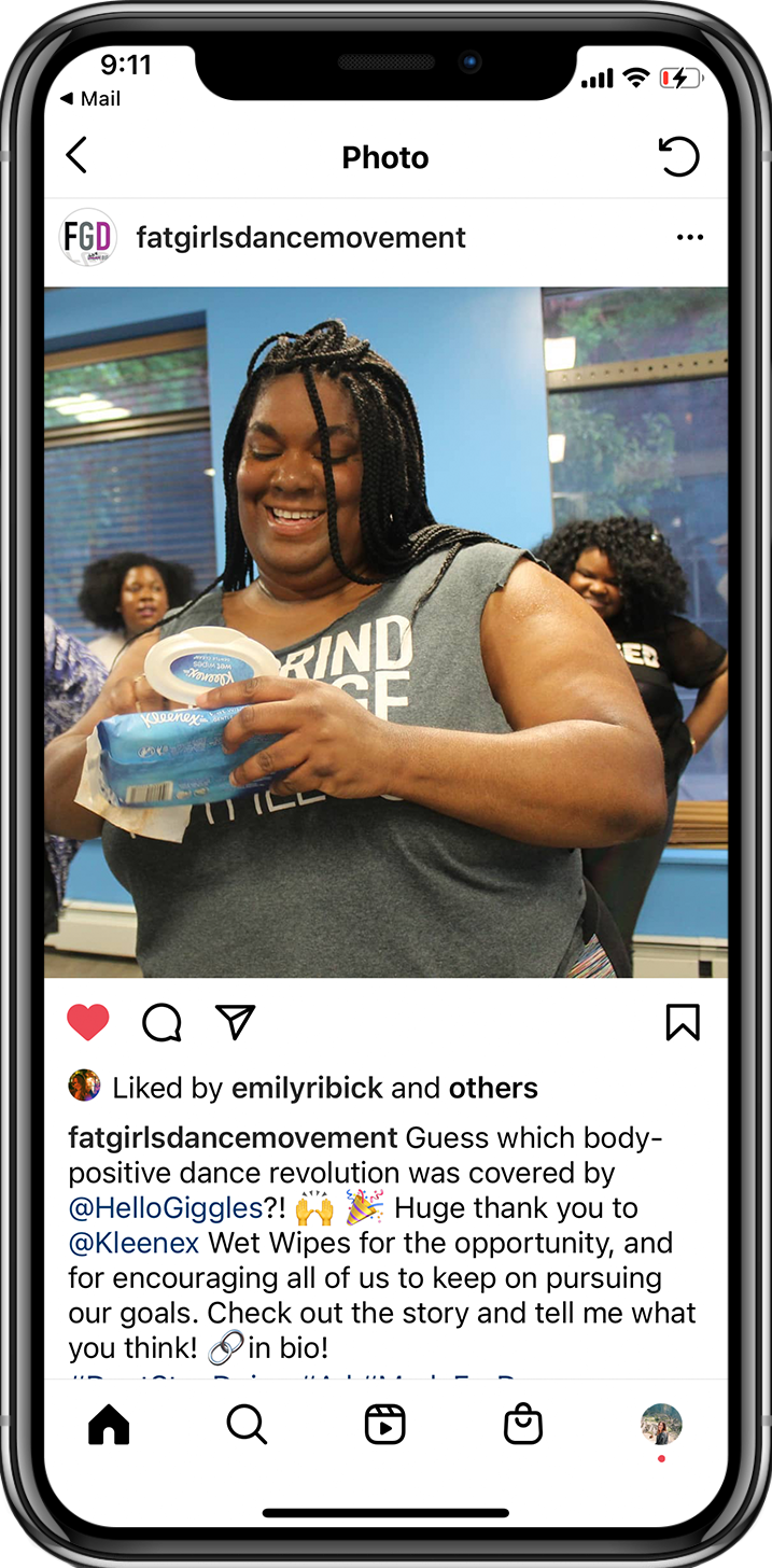 Fat Girls Dance Movement Kleenex Wet Wipes