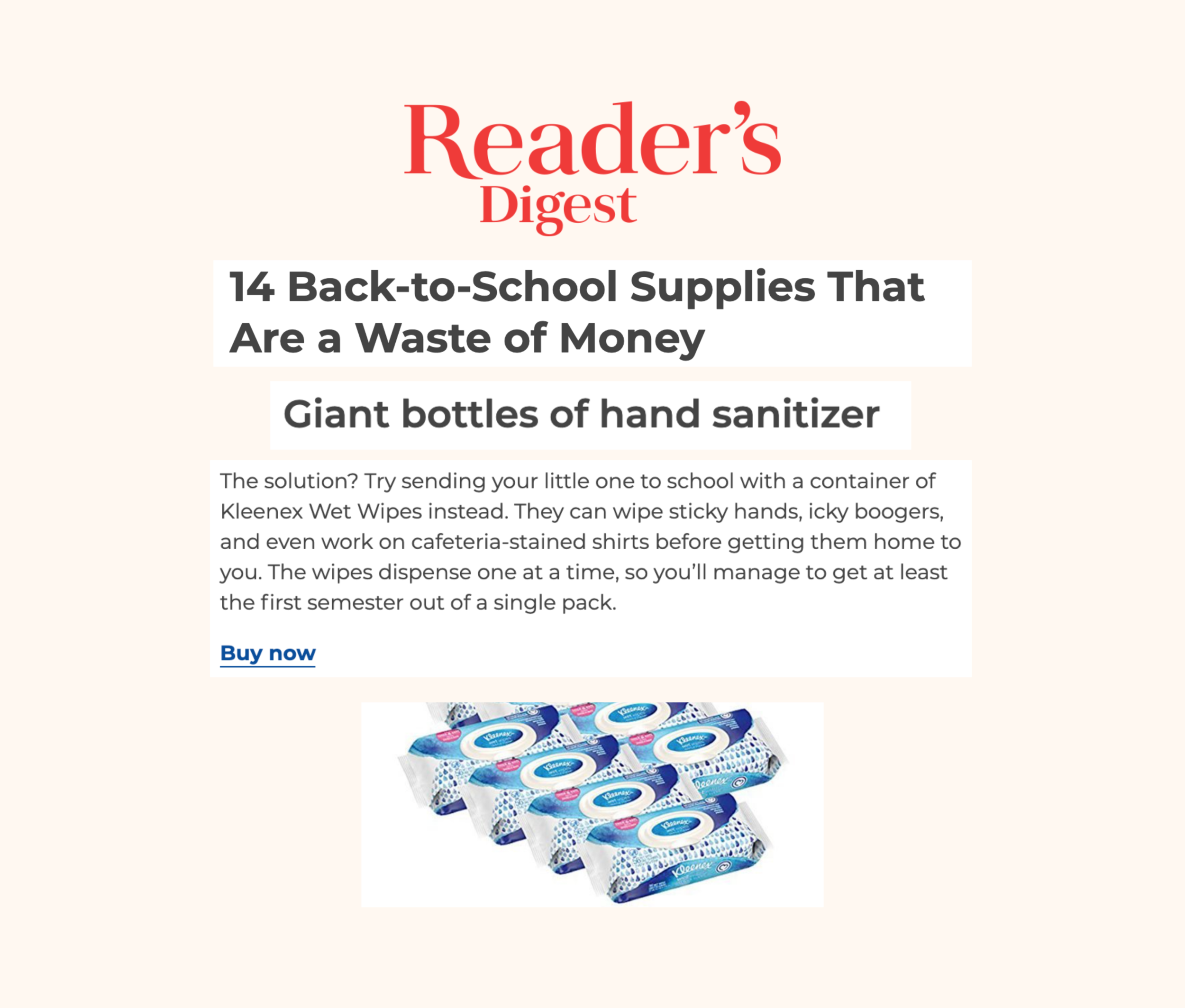 Kleenex Wet Wipes Readers Digest