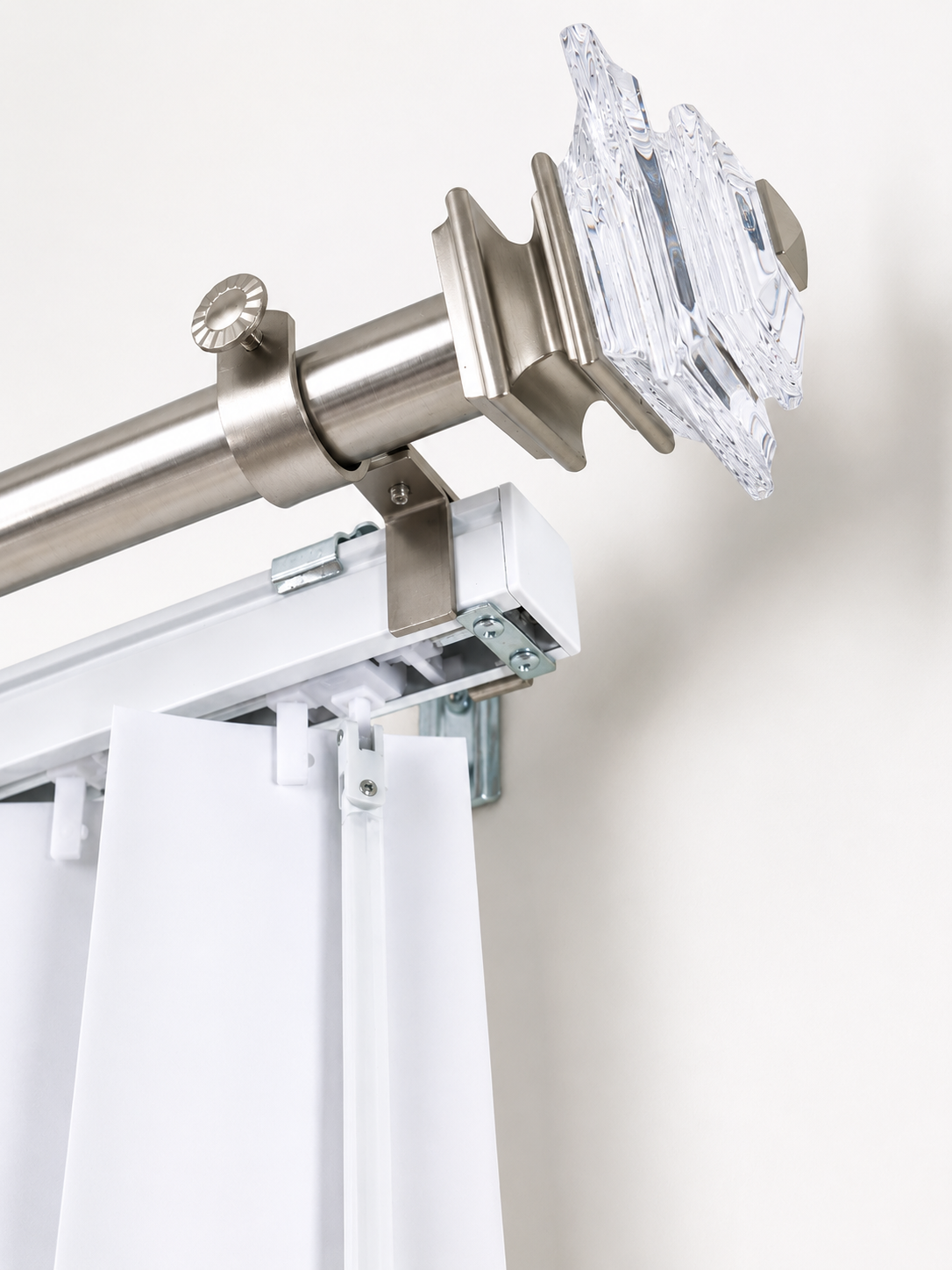 NoNo Bracket - No Drill Curtain Rod Bracket Attachment over Blinds (Outside Mounted)