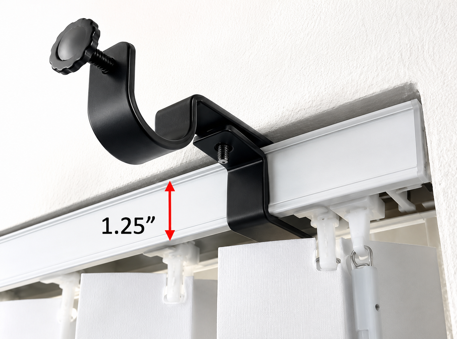 NoNo Bracket - No Drill Curtain Rod Bracket Attachment for Inside Mounted Blinds