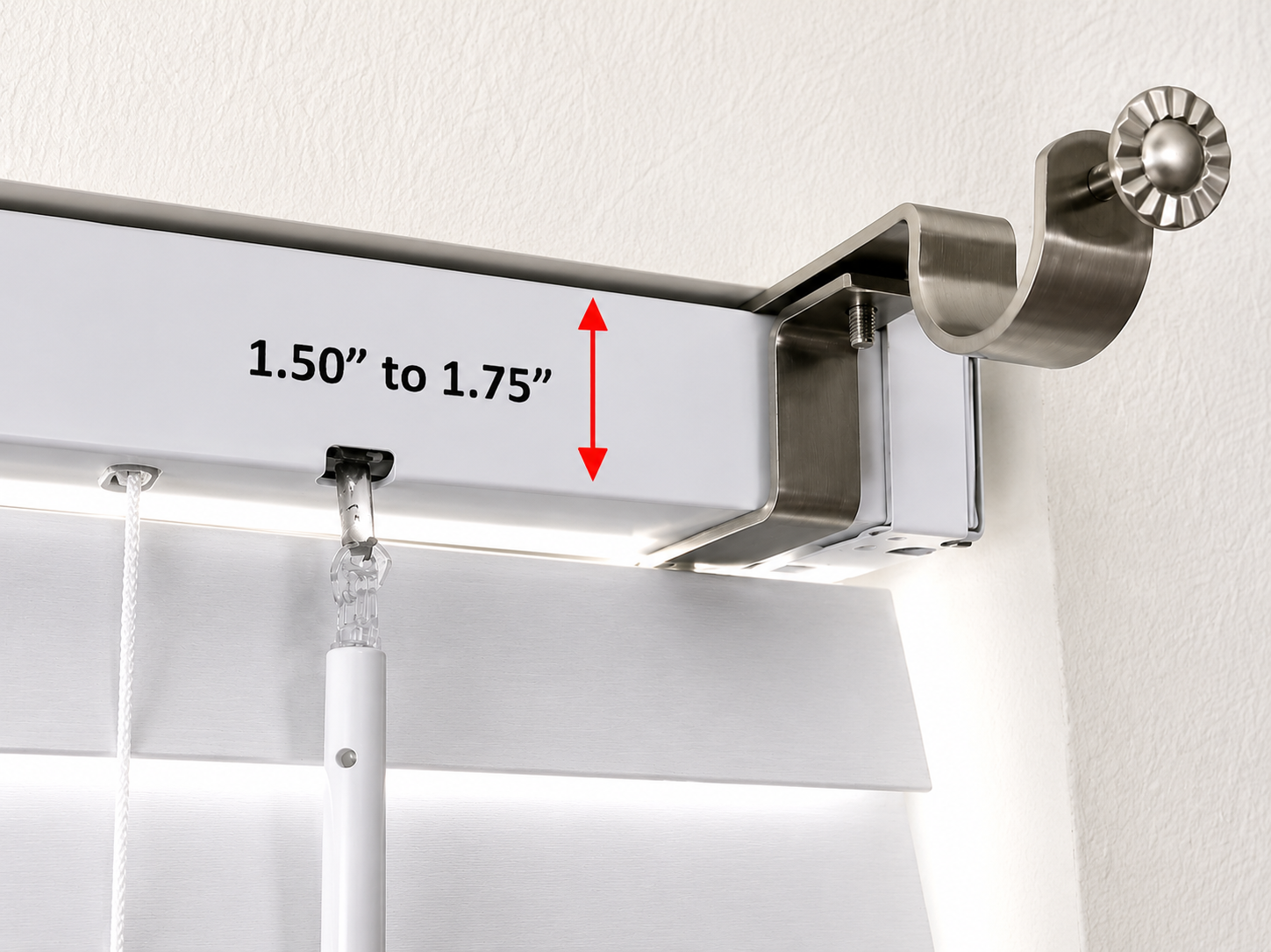 NoNo Bracket XL - No Drill Curtain Rod Bracket Attachment for XL Inside Mounted Blinds
