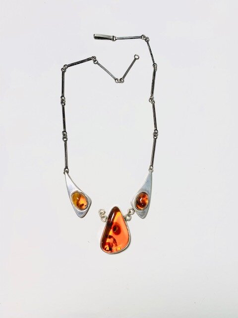 My client had a broken amber necklace that she absolutely loves.  The soldering snapped off and is not repairable.