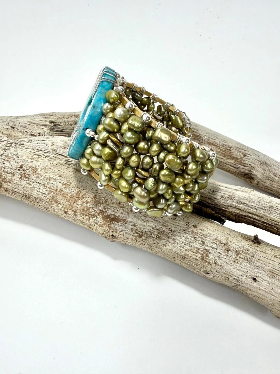 tourmaline jasper w green pearls cuff 3.jpg