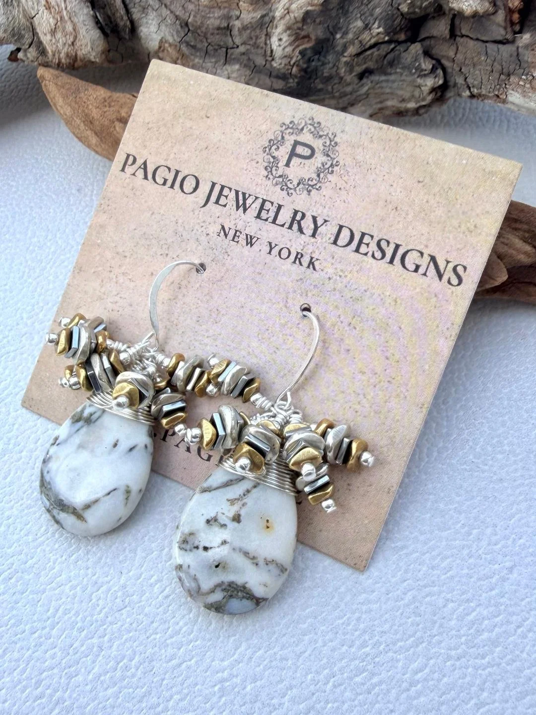 pine tree opal cluster earrings w brass and hematite 3.jpg