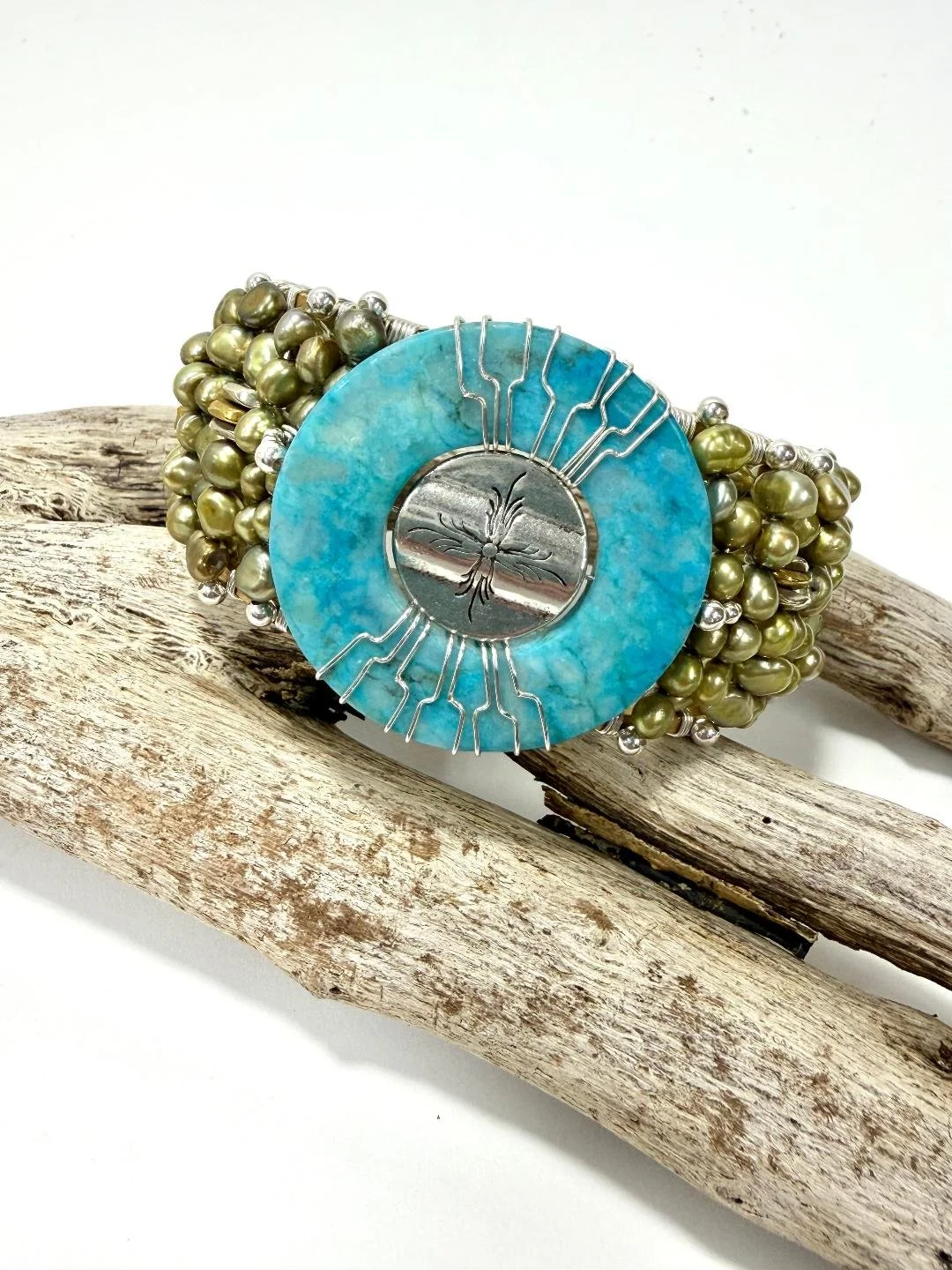 tourmaline jasper w green pearls cuff 7.jpg