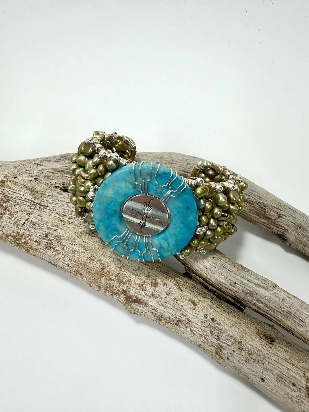 tourmaline jasper w green pearls cuff 4.jpg