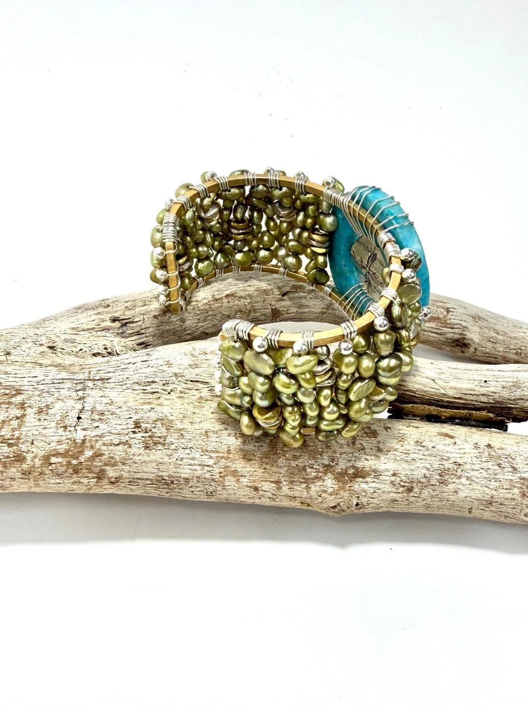 tourmaline jasper w green pearls cuff 5.jpg