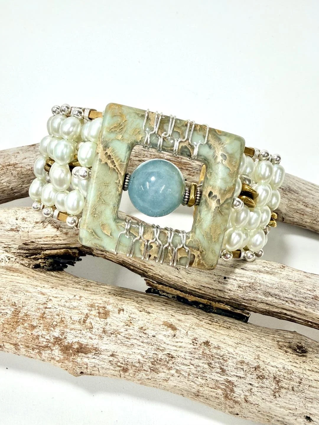 variscite and aquamarine cuff w rice pearls 2.jpg