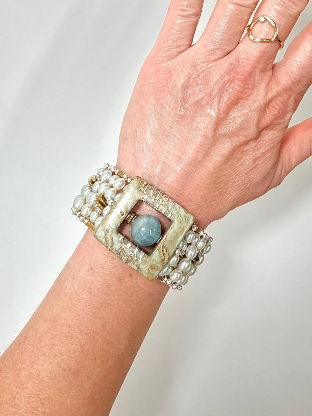 variscite and aquamarine cuff w rice pearls 6.jpg