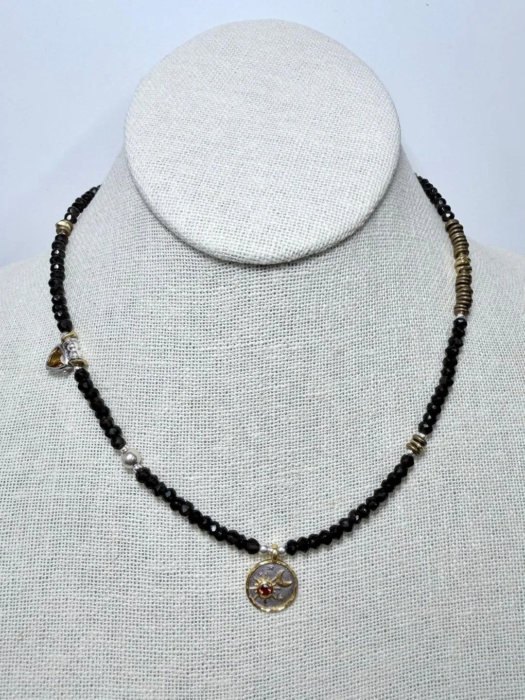 Smoky Quartz and Celestial Gemstone Charm Every Day Necklace