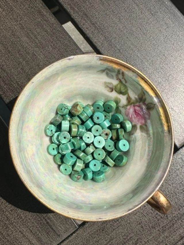 Before:  2 of 2- completely deconstructed the knotted turquoise and cleaned the stones.  