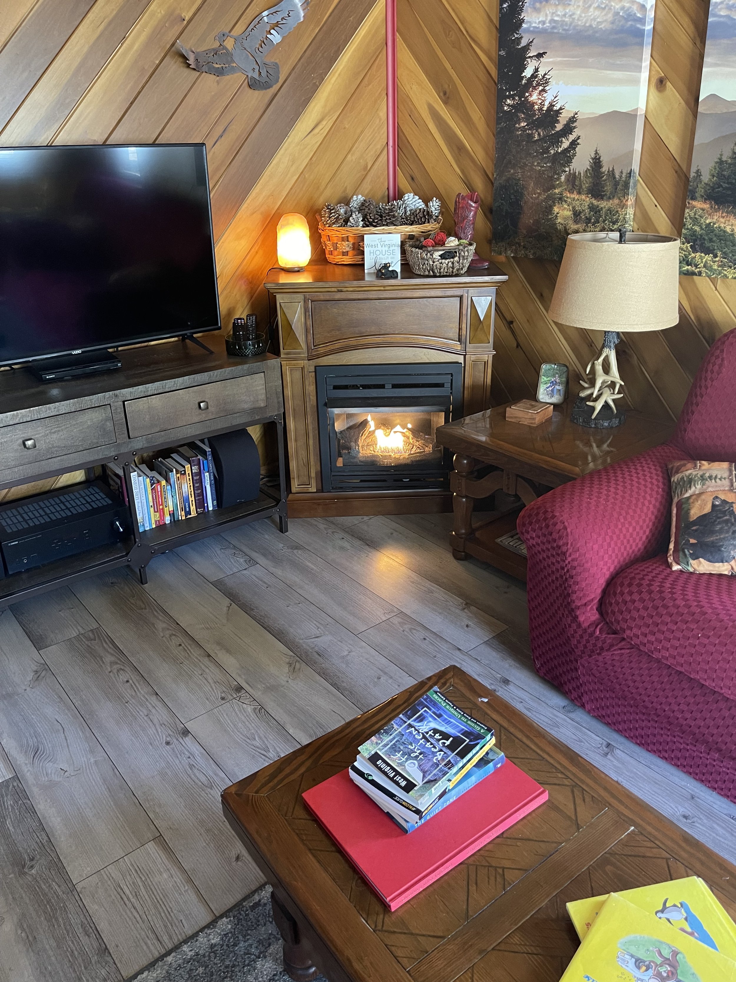 the fireplace