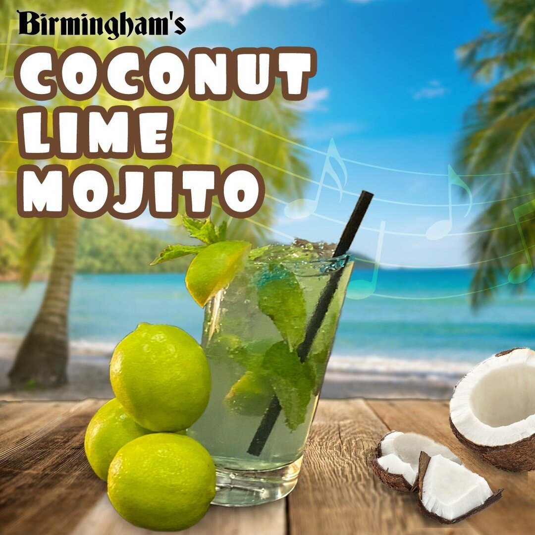 Keep summer going with a taste of the tropics, all month long! 🌴⁠
The Coconut Lime Mojito is our cocktail of the month! 🍹⁠
⁠
Always Something Happening at #Birminghams 🐶