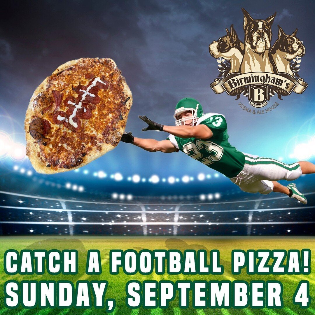 🏈Kick your hunger after the game this Sunday with this one-of-a-kind pizza! You won&rsquo;t want to miss this!🏈⁠
⁠
Our Labour Day Pizza features football-shaped dough topped with our pizza sauce, julienne garlic sausage, &amp; sliced pepperoni. Bak