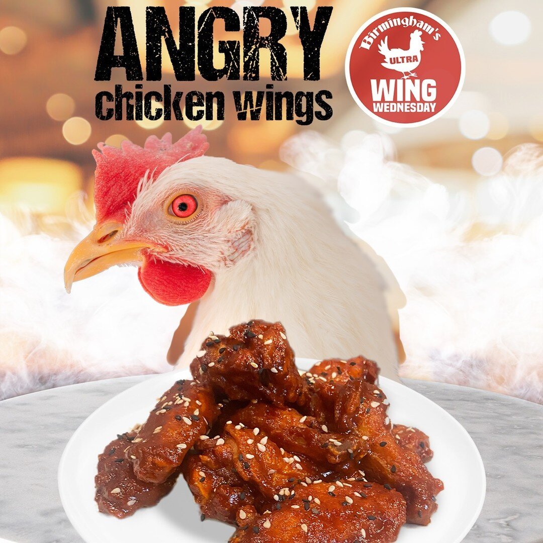 Move over Buffalo Wings, we have a new competitor with this week&rsquo;s ANGRY WINGS!  Perfectly crispy, sweet and spicy, sticky wings tossed in gochujang sauce. 😡🐔⁠
⁠
Join us tomorrow for Ultimate Wing Wednesday!⁠
⁠
Wednesday specials:⁠
Wings 8.99