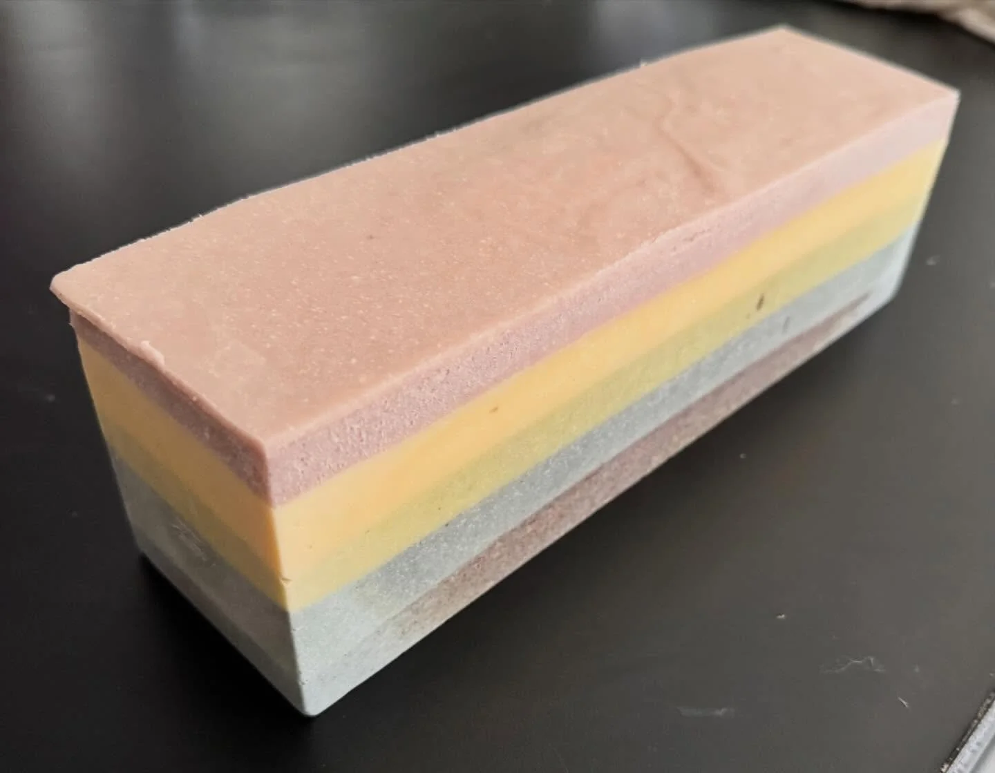 Friends- here is the 🧼 from yesterday. Stripes are HARD because&hellip;math!  It&rsquo;s basically like making 5 different little soaps, one right after the other.  It&rsquo;s a winner- no measuring errors for this batch🎉

#shoplocalcincinnati #all