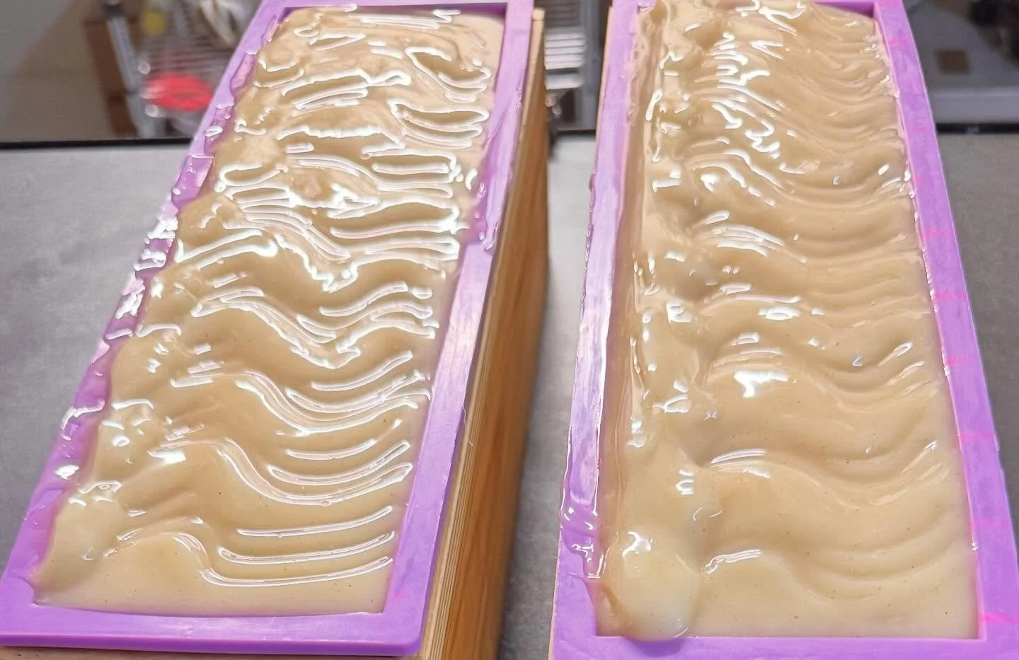 Wet 🧼Wednesday&hellip;Mountain Man is an essential oil/fragrance oil sandalwood blend with walnut shells for those of us that ❤️ a scrubby soap. 

Pic two is of a work in progress at ceramics- it&rsquo;s going to be a treat jar for my sweet pups (bc