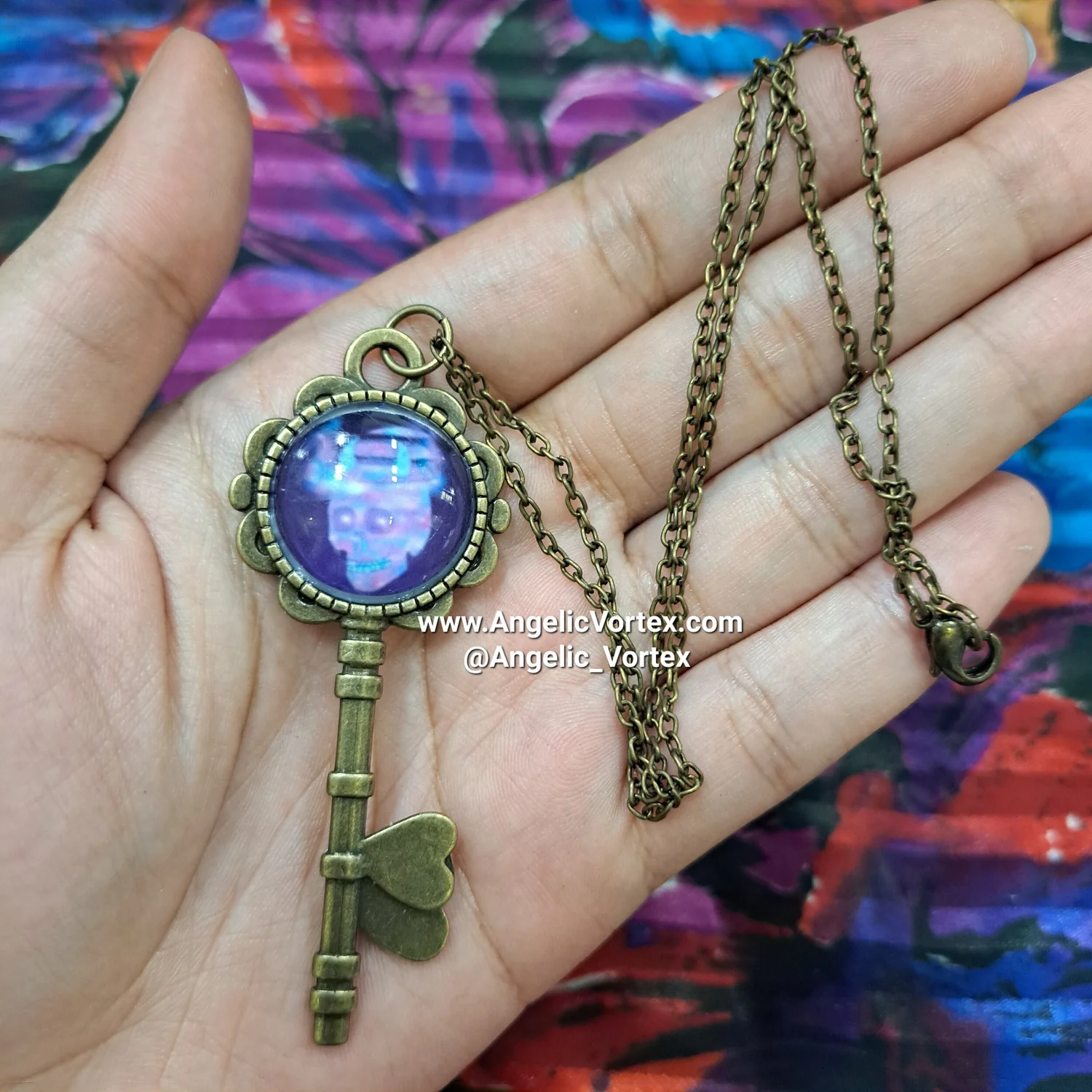 Skeleton Key Necklace | ? Galaxy Skull ? — Angelic Vortex