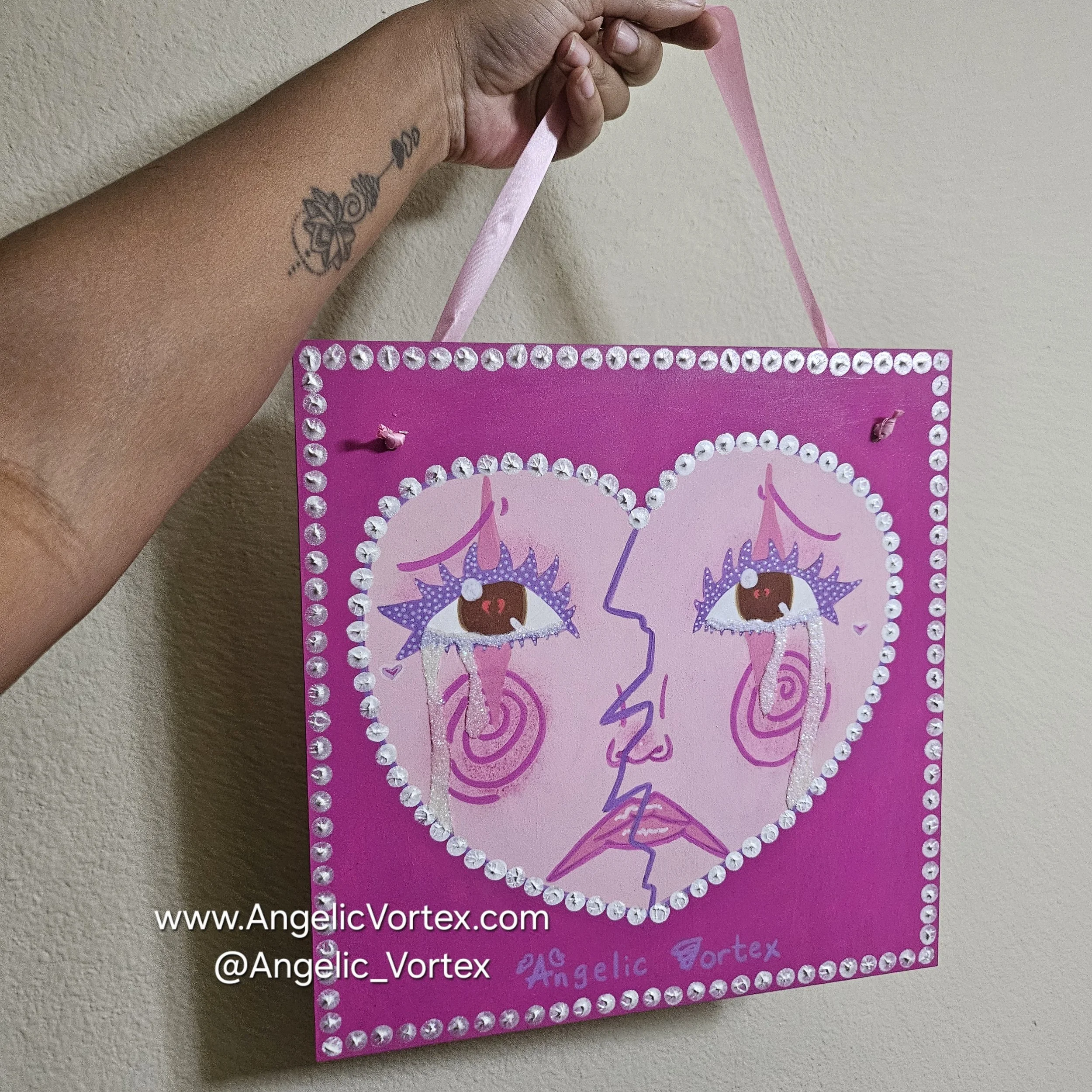Original Painting | 💖 Crybaby Princess Clown Heart 💖