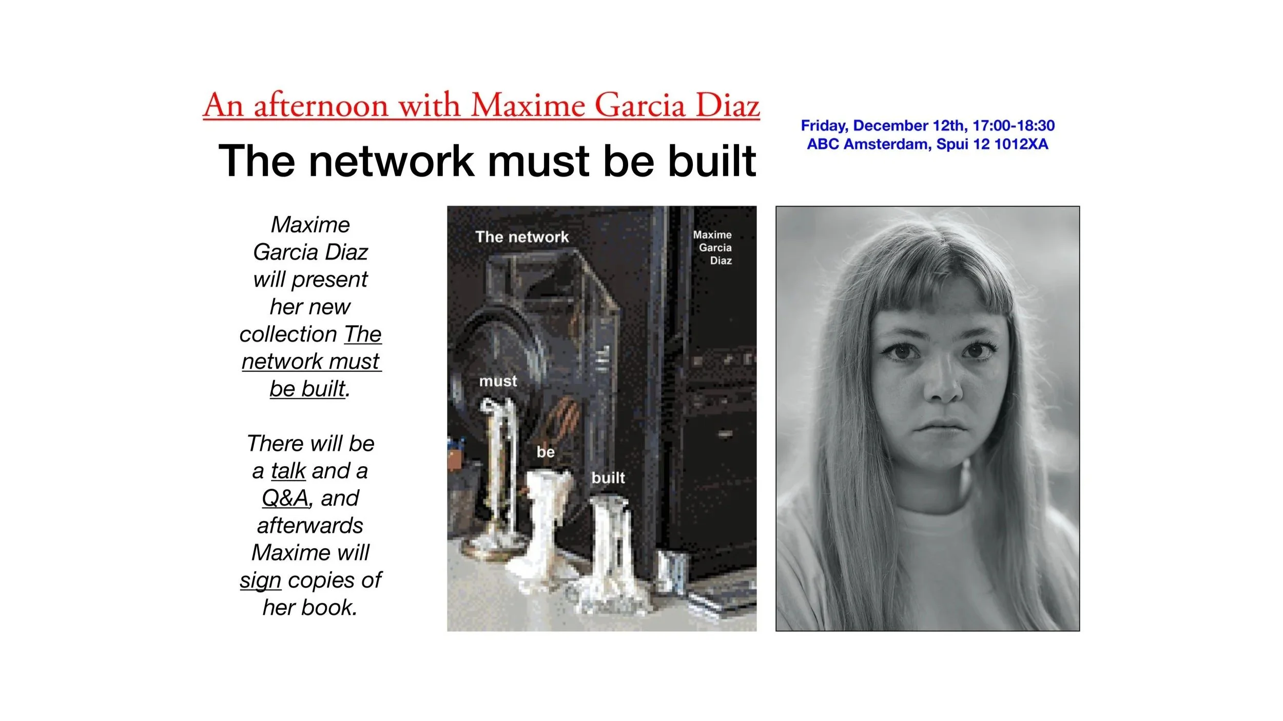 Maxime Garcia Diaz presenteert 'The network must be built' op 12 december 2025 bij ABC