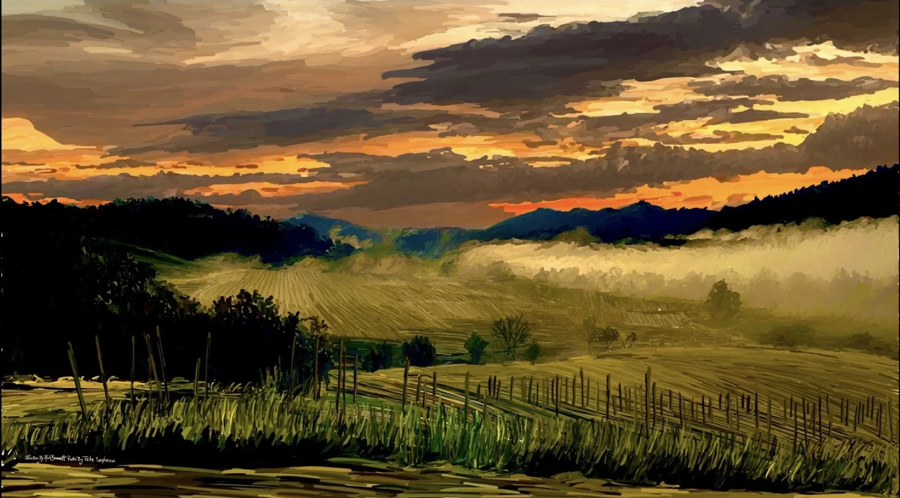 Seghesio Ranch at Sunset $475