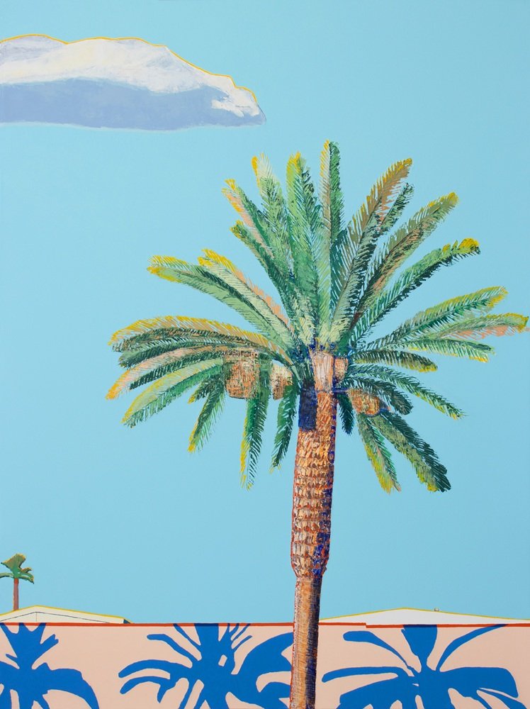 3 Blue Palm Shadows_2024_48X36 in