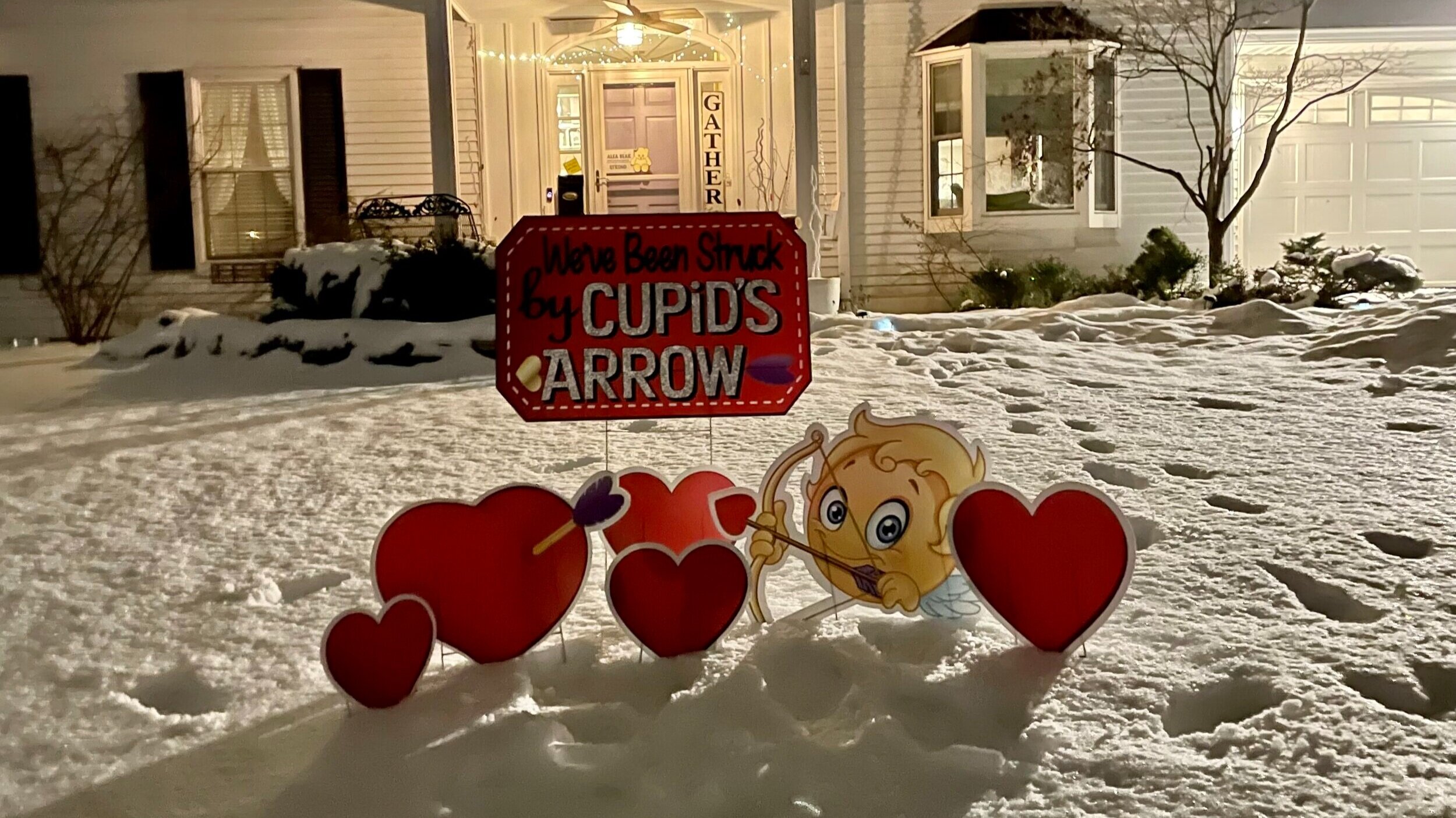 We've Been Struck by Cupid's Arrow  Yard Sign