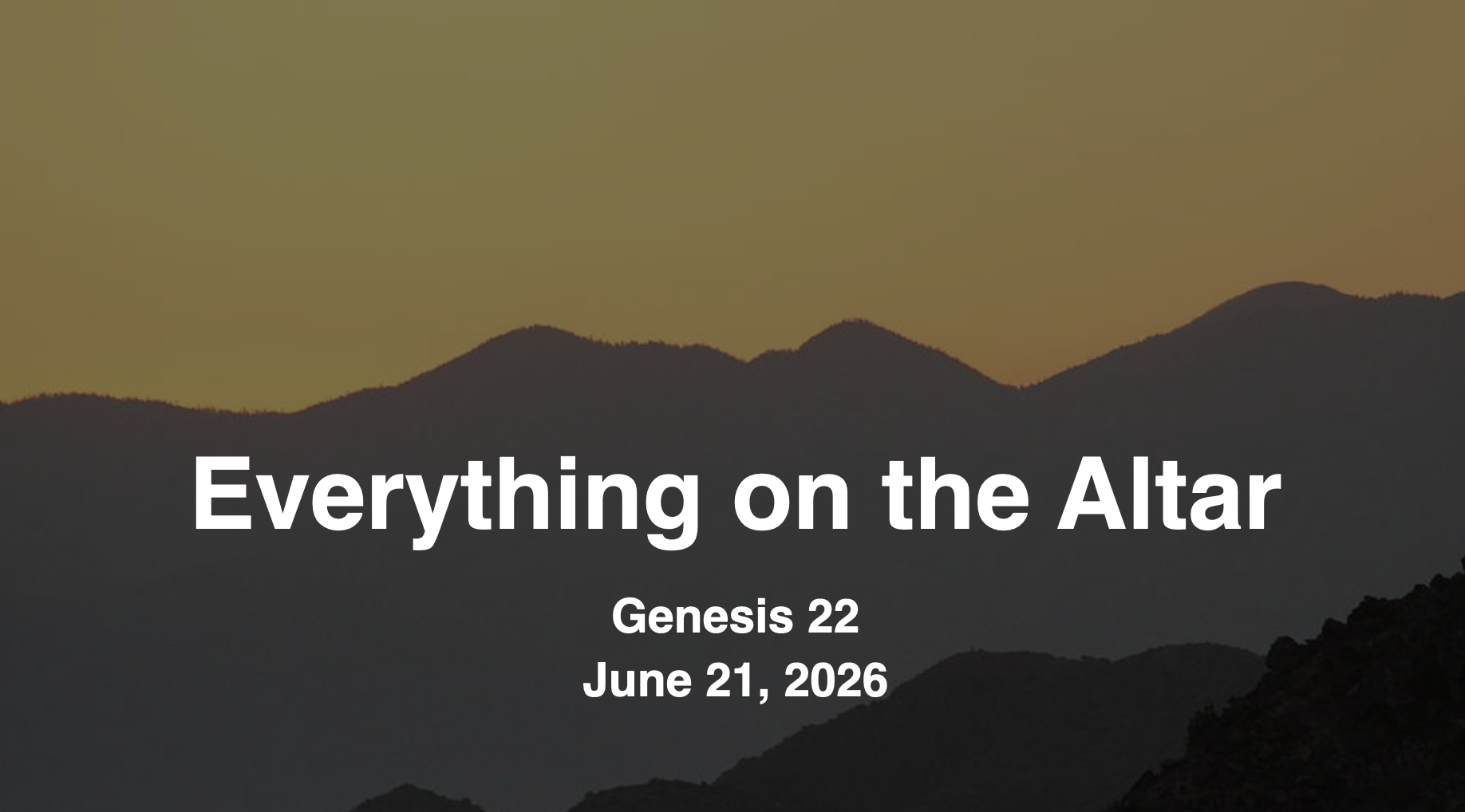 “Everything on the Altar”
