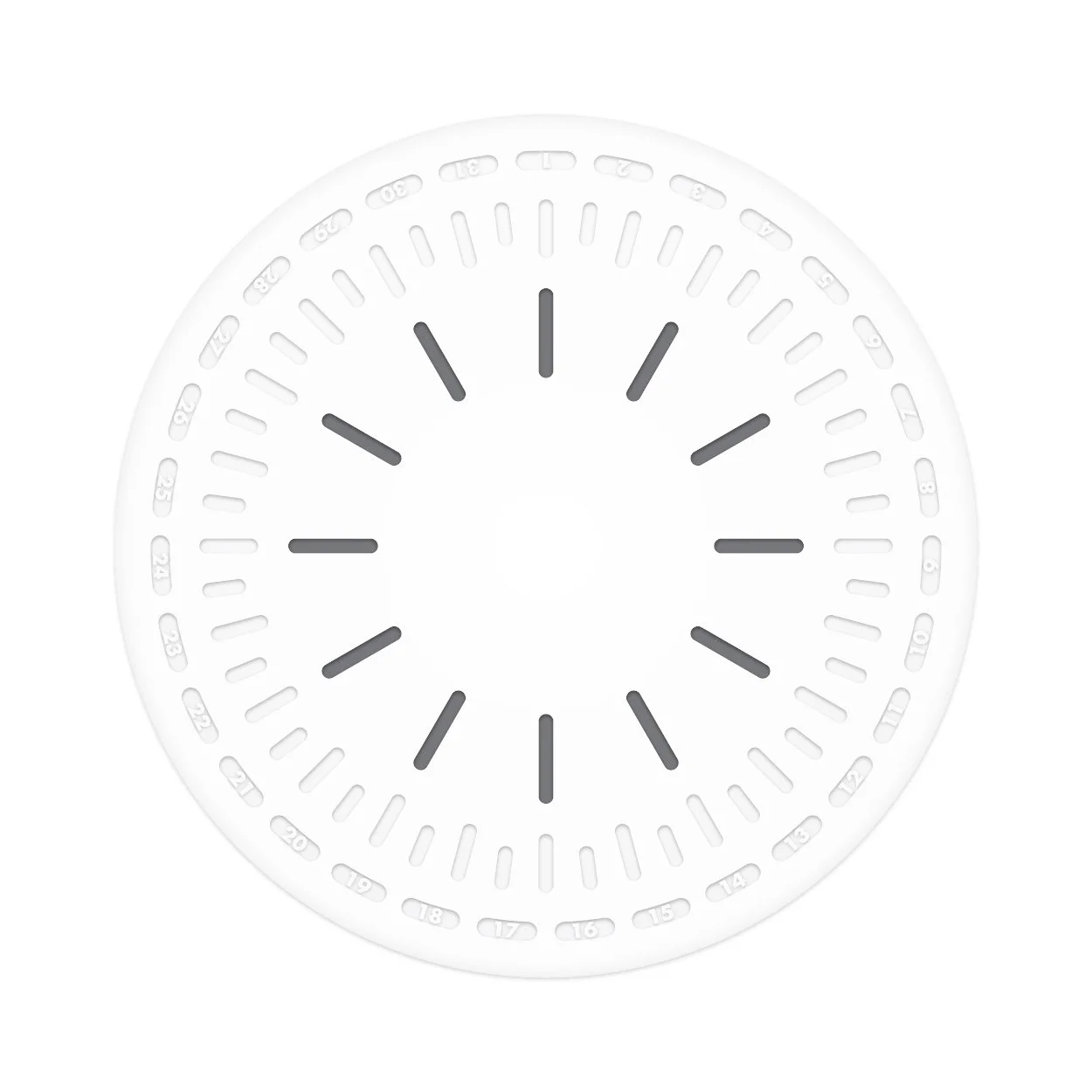 Front view of RVNDSGN M1 dial with the hour indication highlighted.