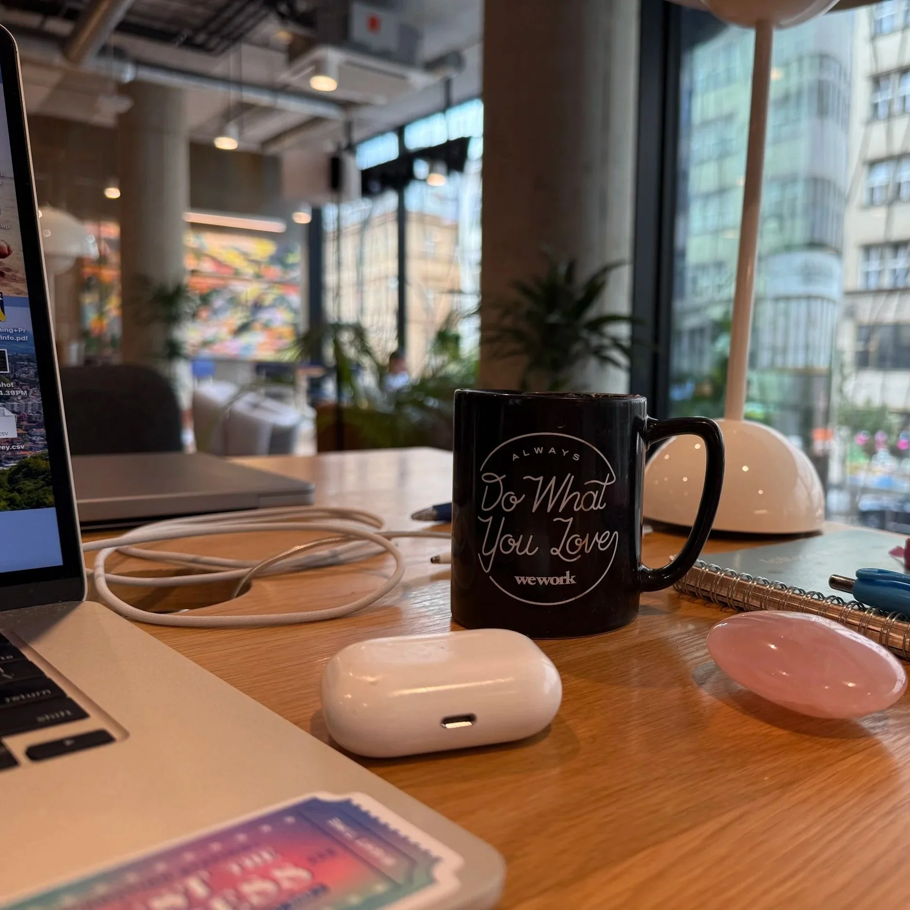 laptop with mug that says do work you love